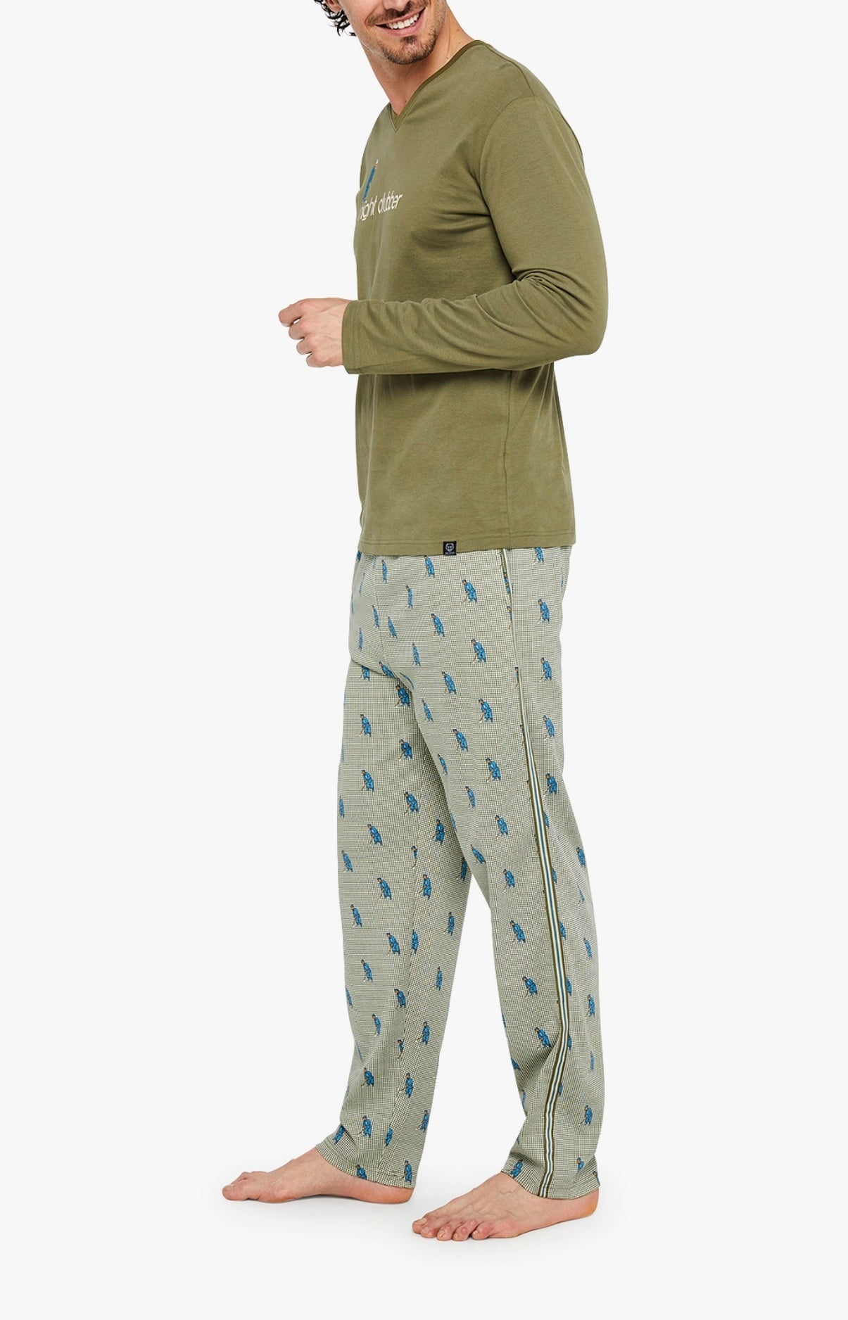 arthur-bob-pyjama-night-clubber-kaki-coton-bio-homme image 2