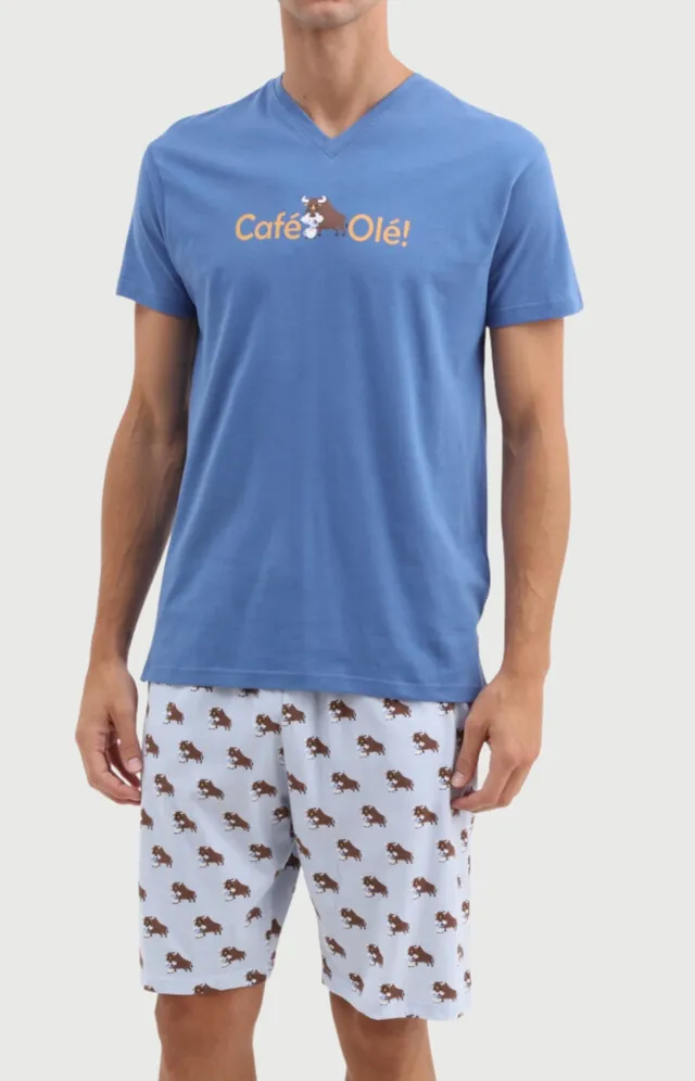 arthur-bob-pyjashort-caf-ol-azur-en-coton-l-ger image 1