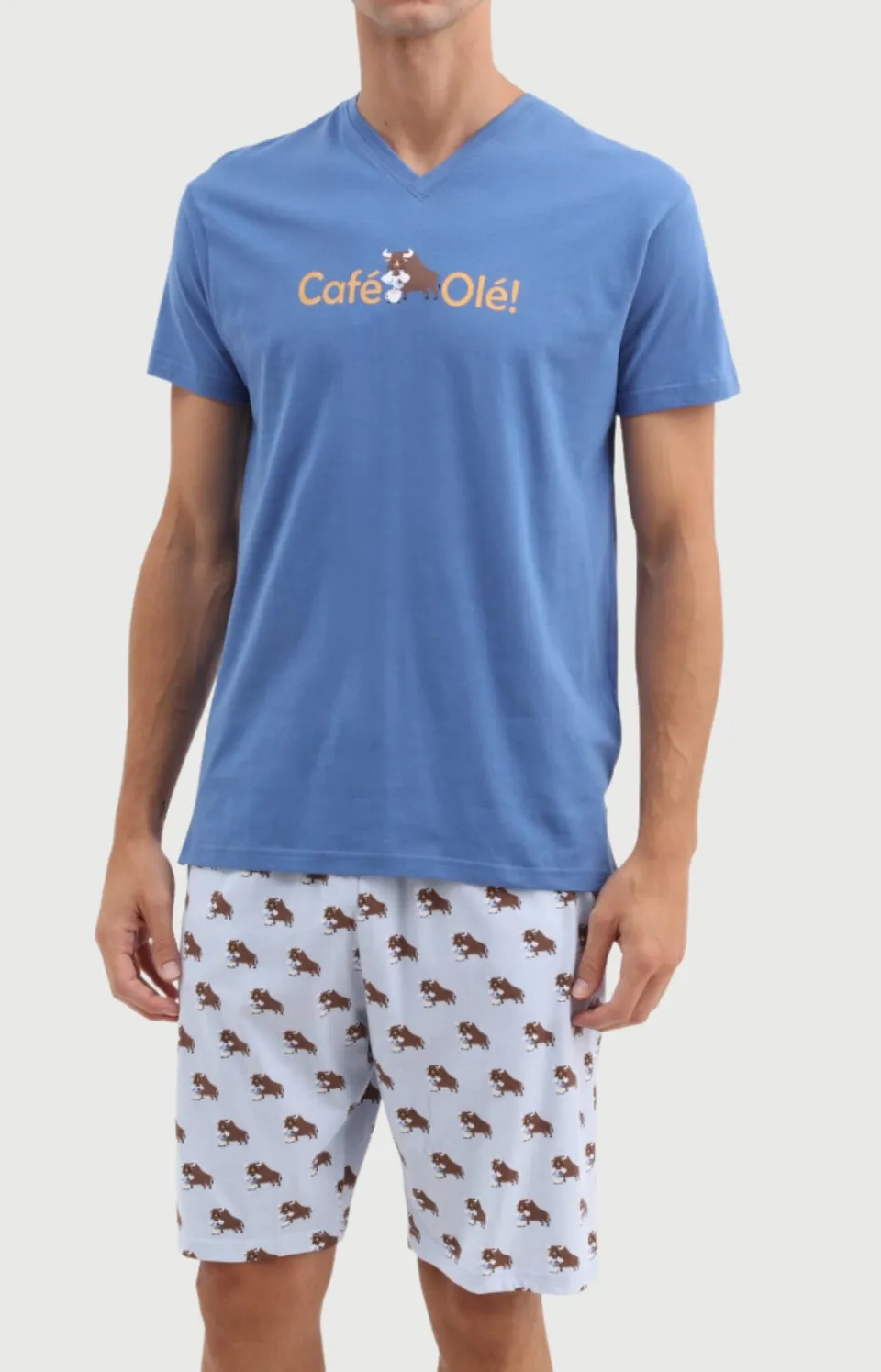 arthur-bob-pyjashort-caf-ol-azur-en-coton-l-ger image 1