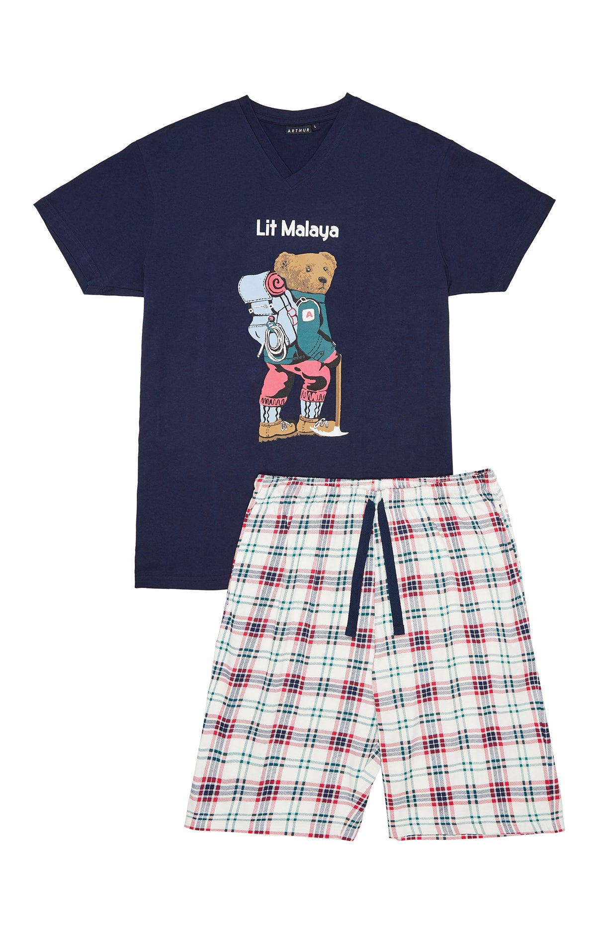 arthur-bob-lit-malaya-pyjashort-homme-blanc-s-xl-coton image 3