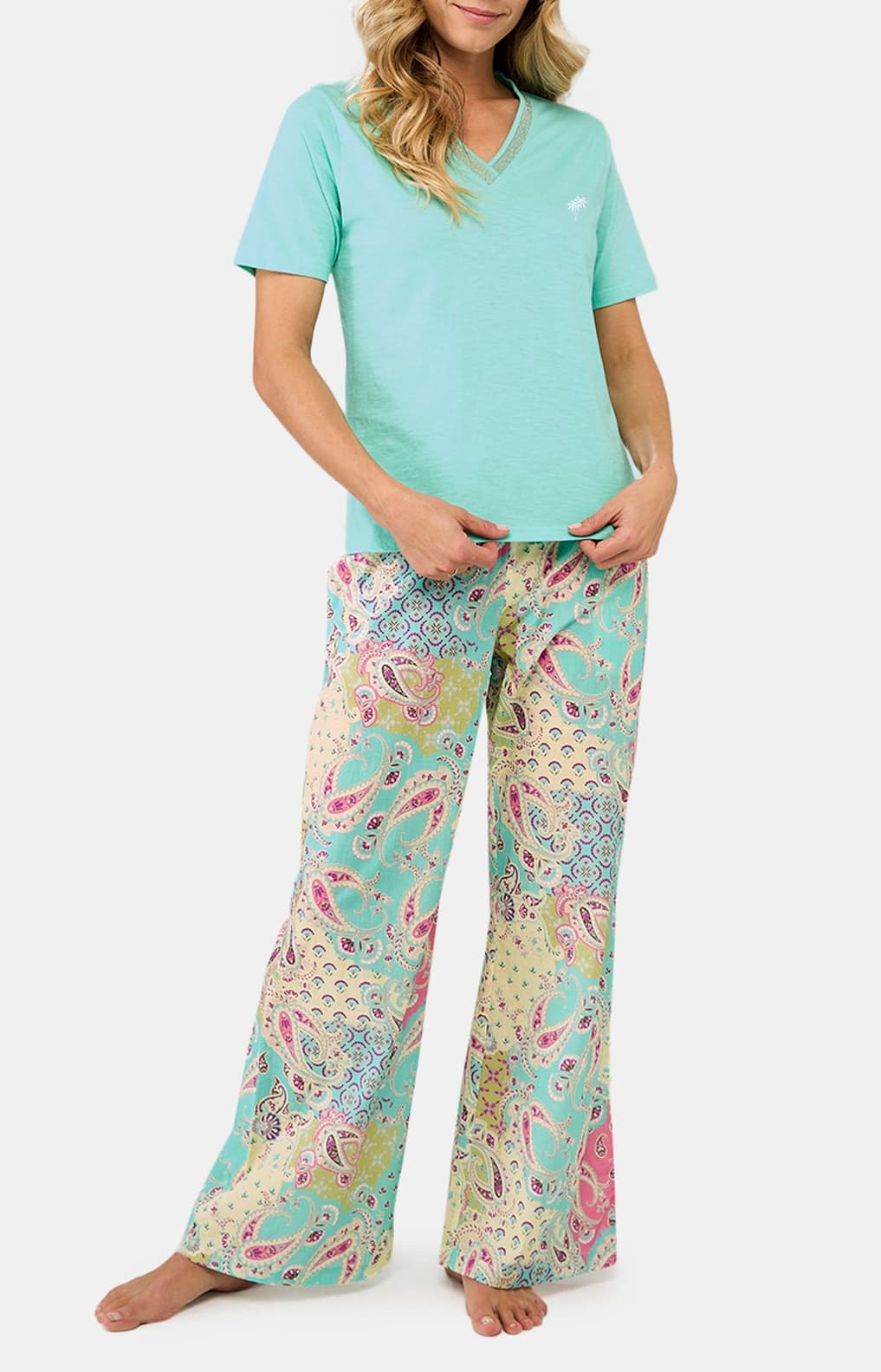arthur-jade-tee-shirt-femme-coton-bio-vert-col-v image 5