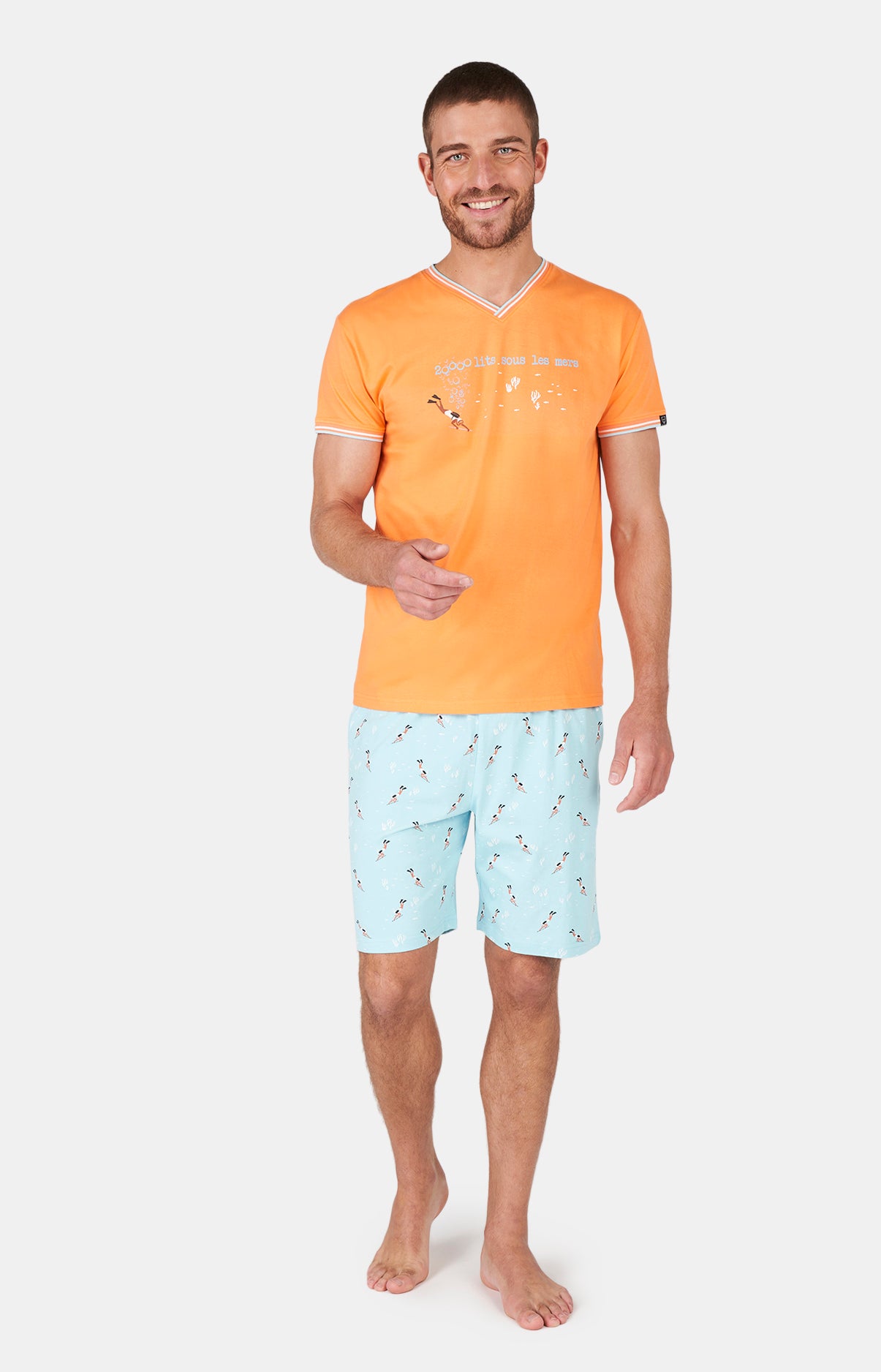 arthur-bob-plongeur-pyjashort-lagon-coton-bio image 1