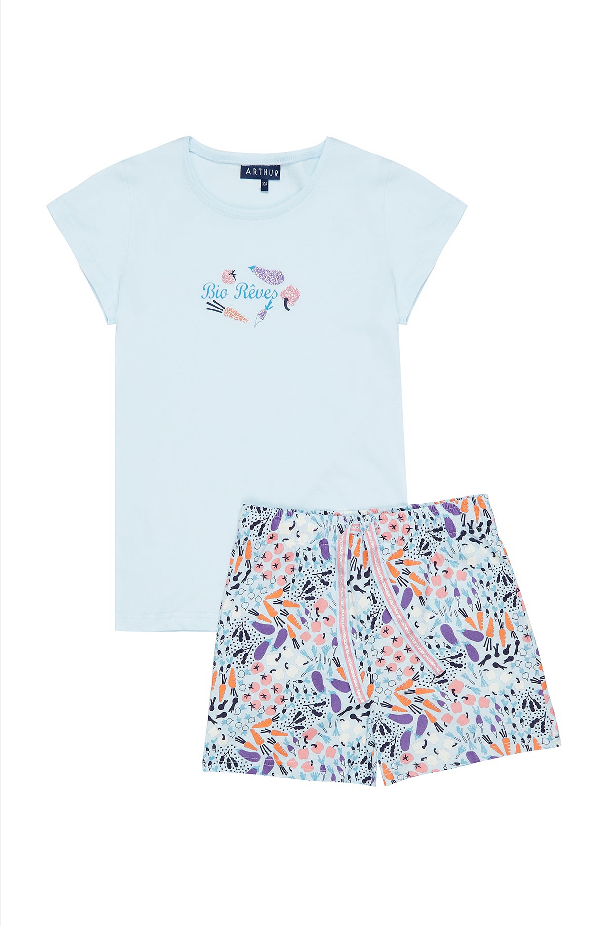 arthur-bob-potager-pyjashort-enfant-blanc-coton-bio image 3