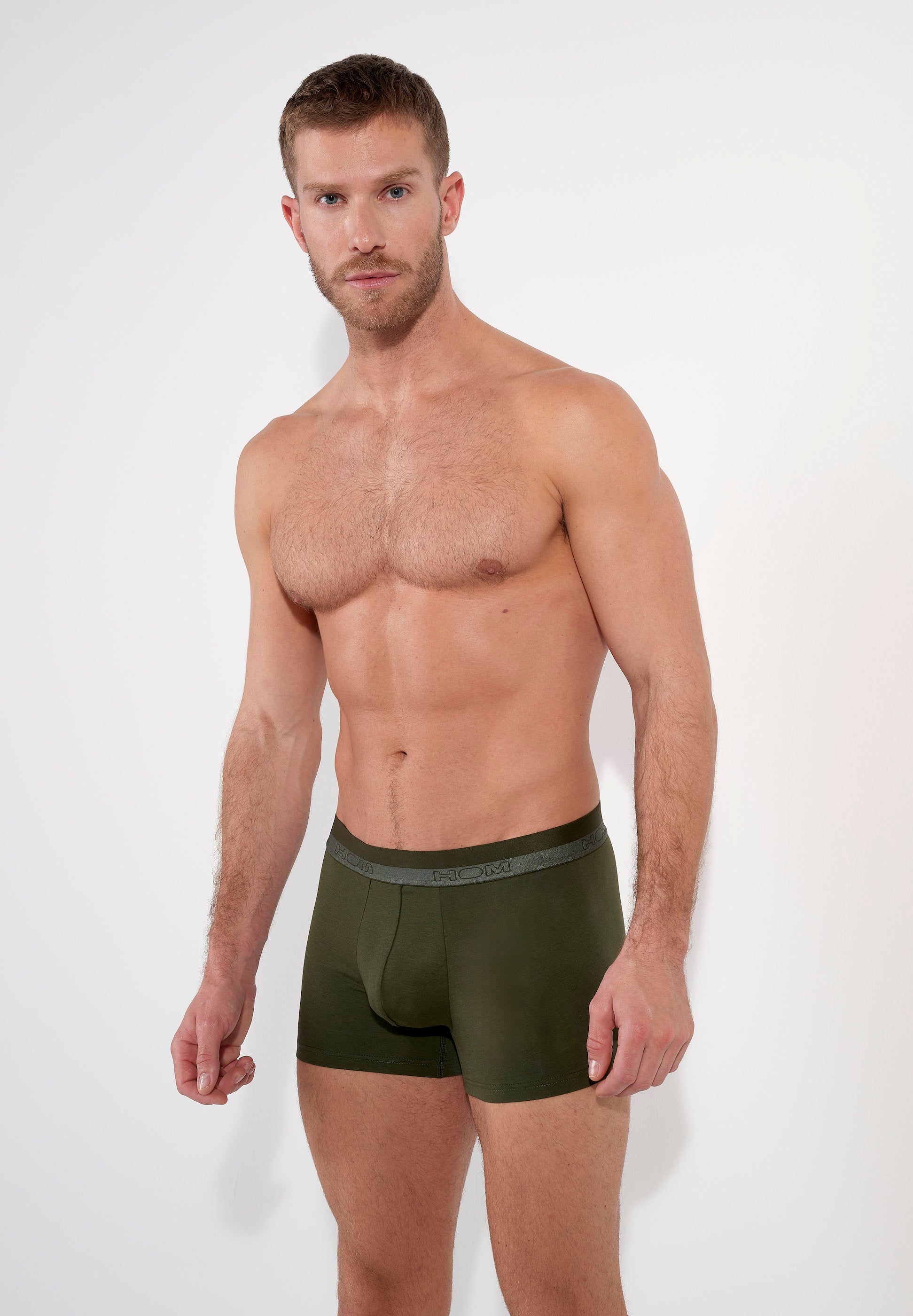 hom-classic-400203-4000dk-boxer-kaki-fonc-coton-modal image 2