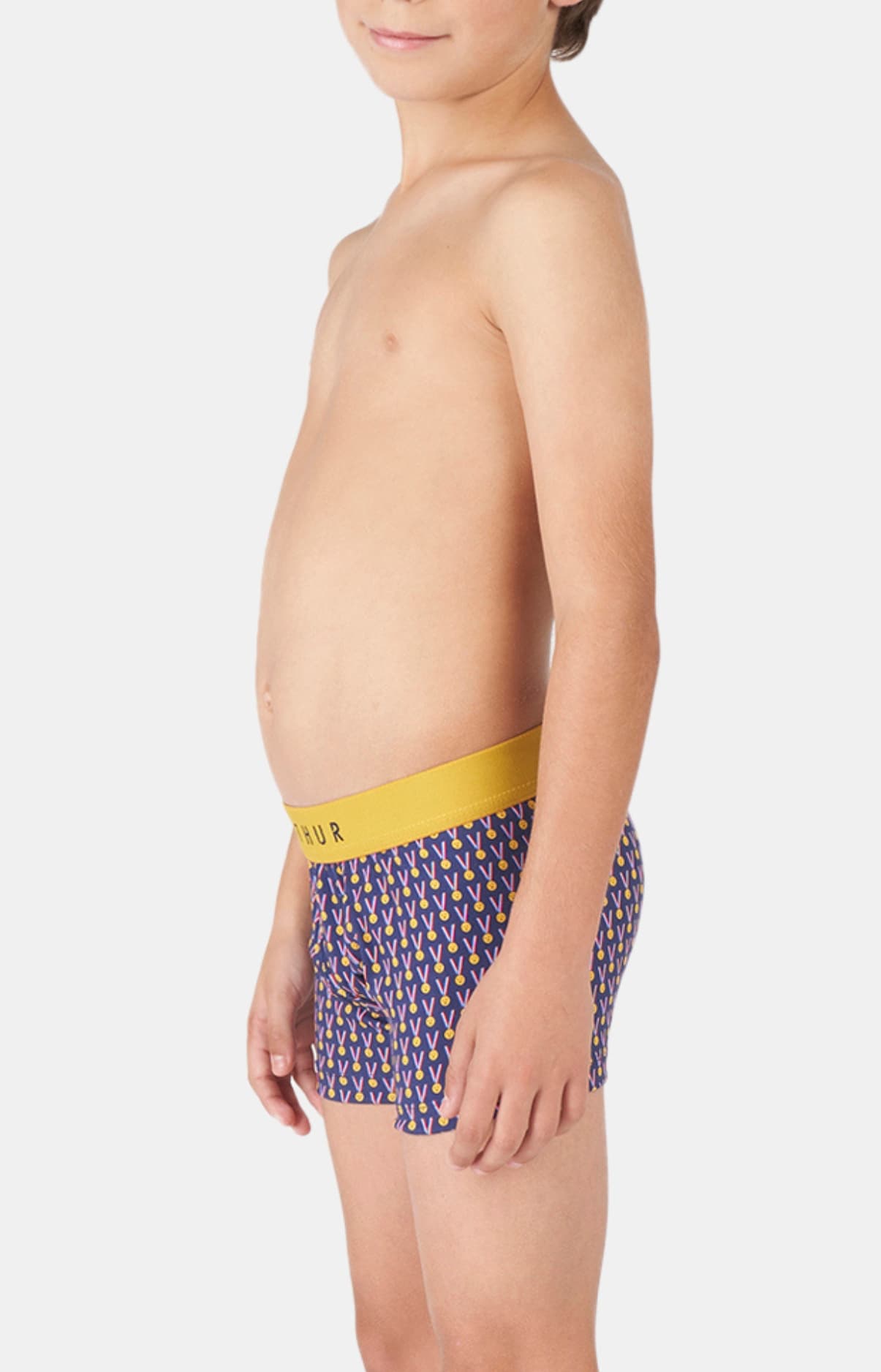 arthur-bob-medaille-dort-boxer-enfant-marine-coton-bio image 2