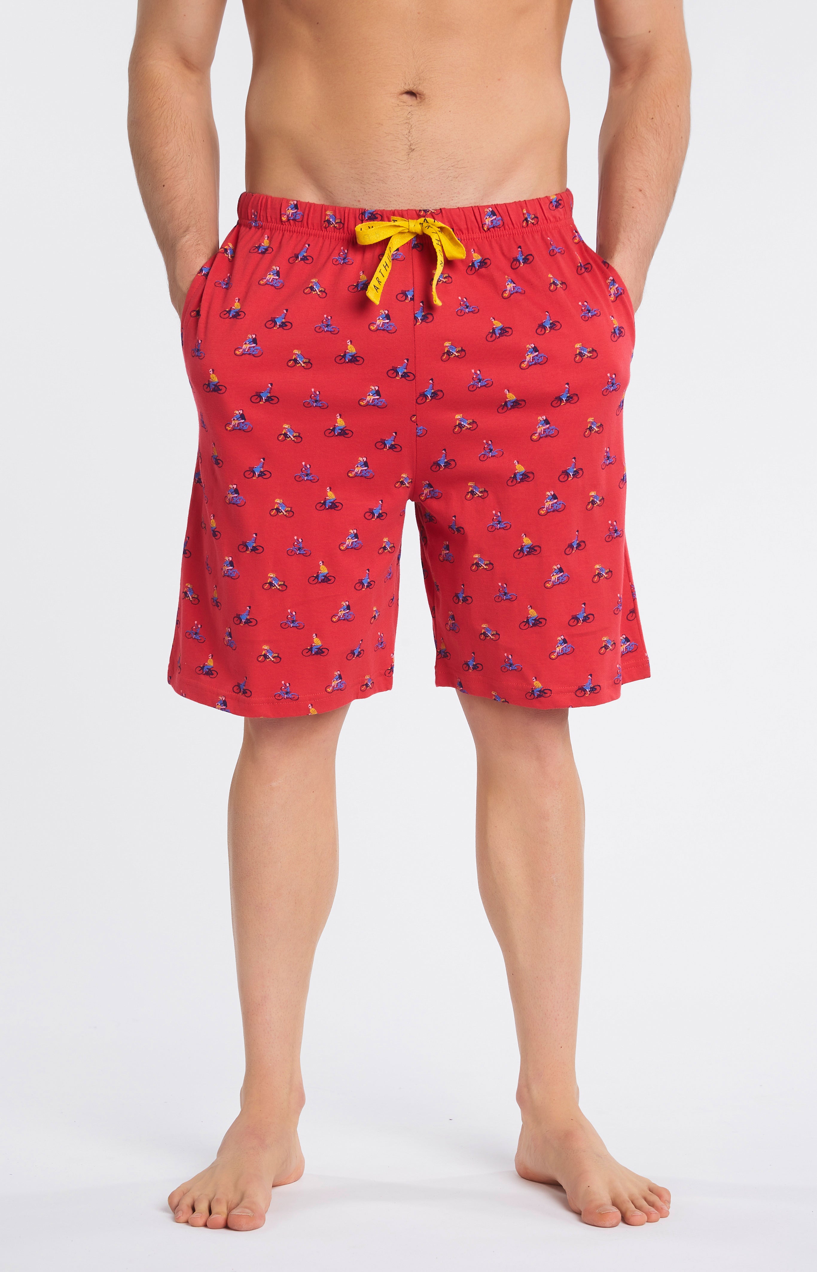 arthur-bob-recycle-pyjashort-homme-rouge-l-coton-bio image 6