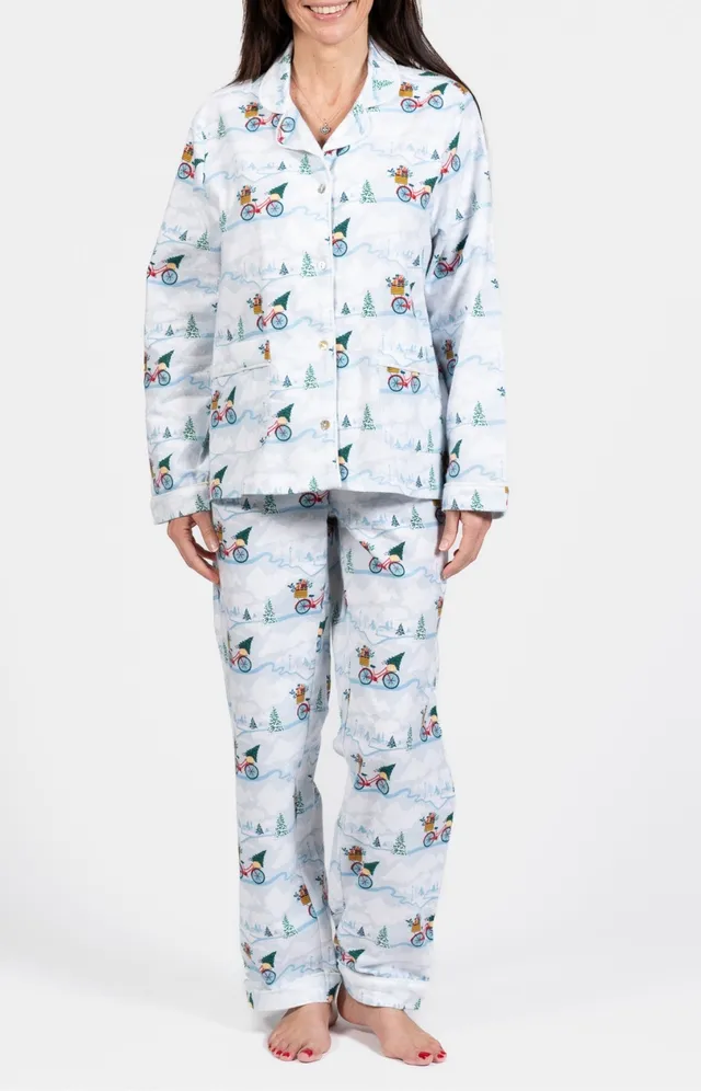 arthur-bob-no-l-pyjama-boutonn-femme-blanc-flanelle-coton image 1