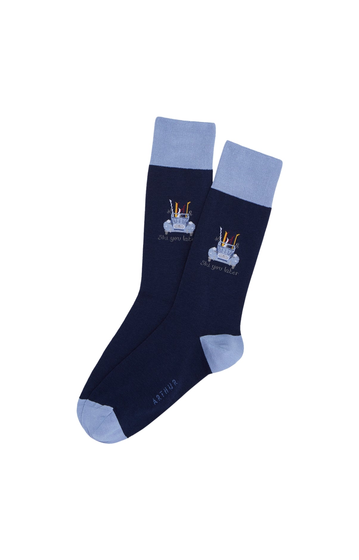 arthur-bob-chaussettes-coton-ski-you-later-marine image 1