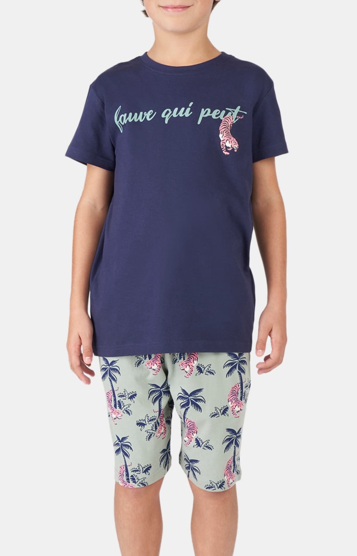 arthur-bob-pyjashort-enfant-fauve-qui-peut-kaki-bio image 1