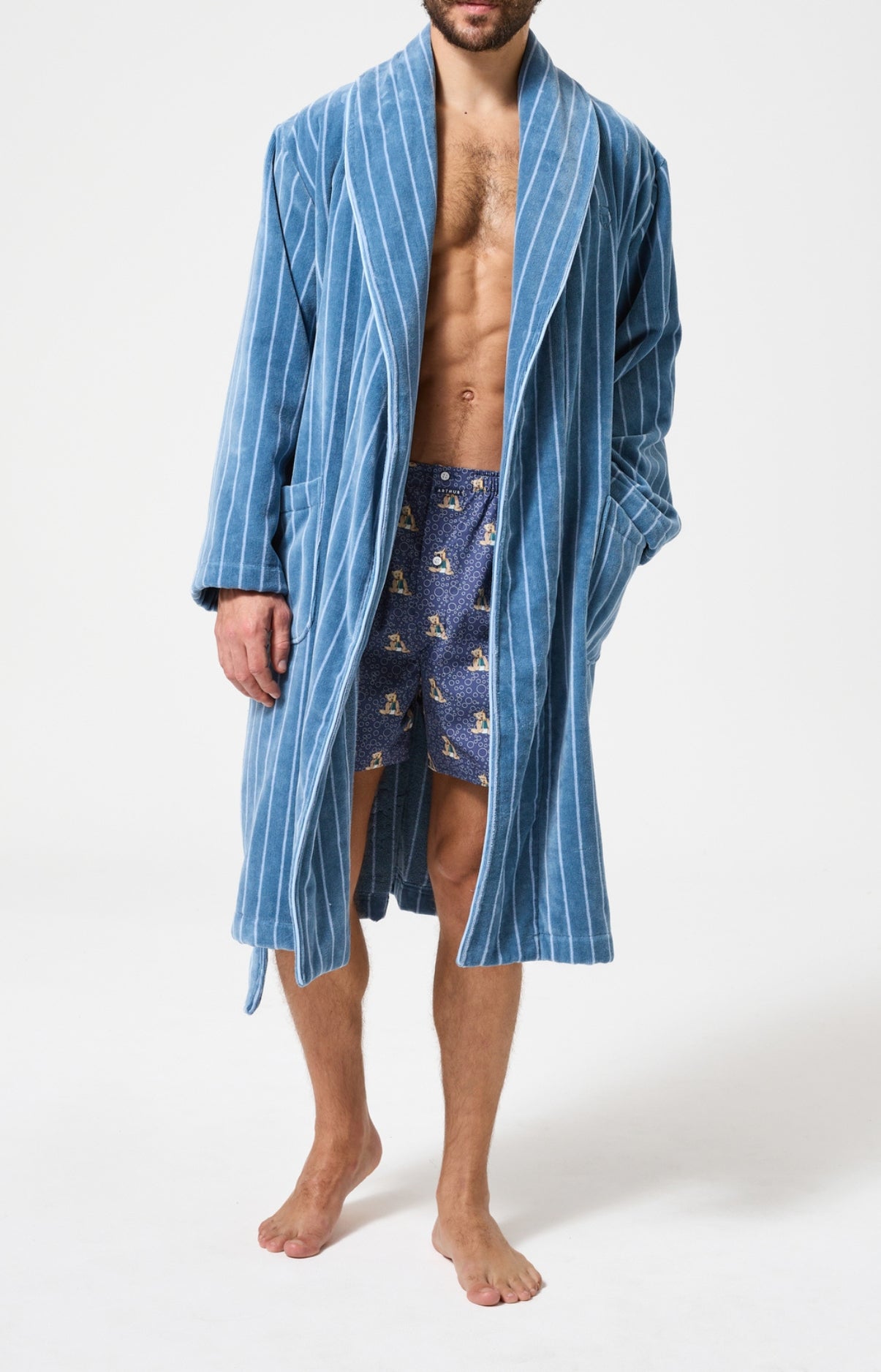 arthur-bob-esprit-livre-peignoir-homme-coton-gris image 4