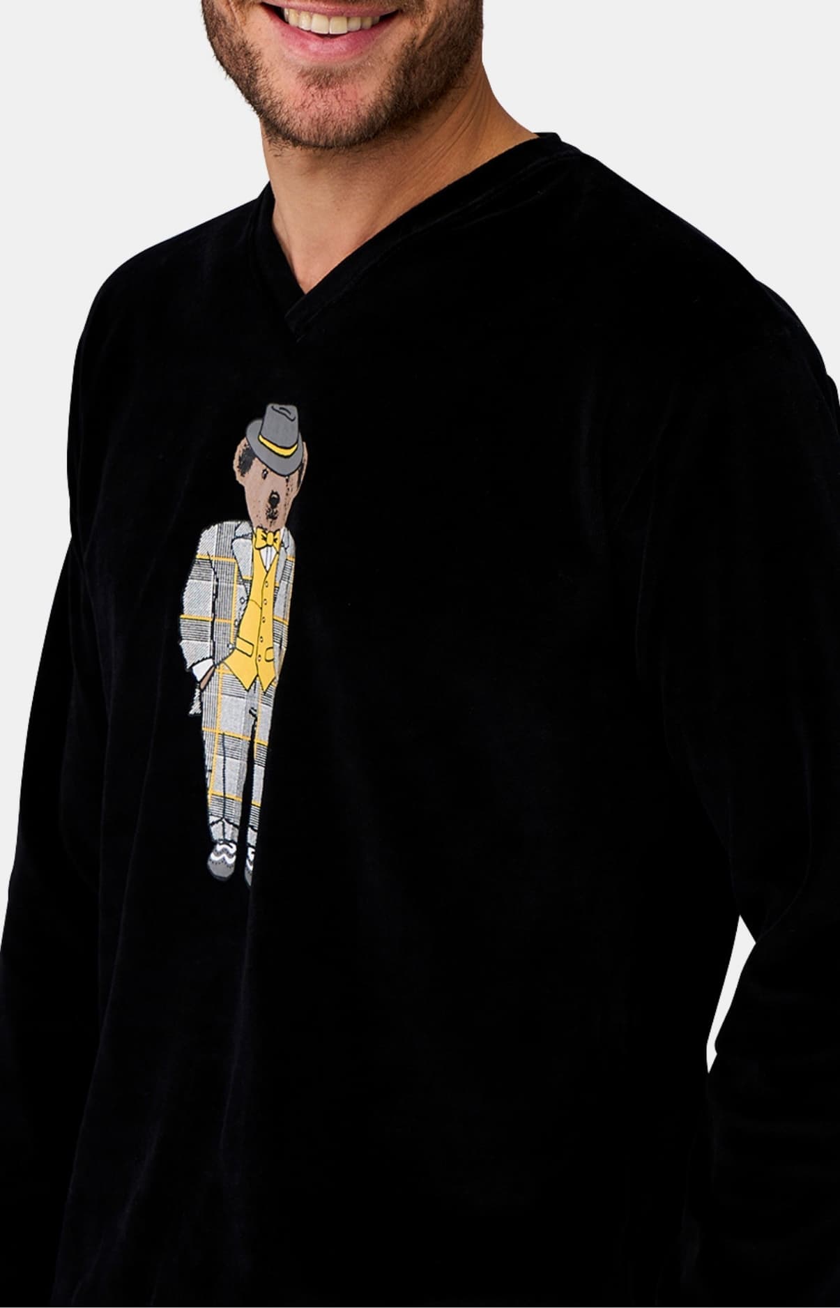 arthur-bob-polaire-pyjama-homme-noir-manches-longues image 2