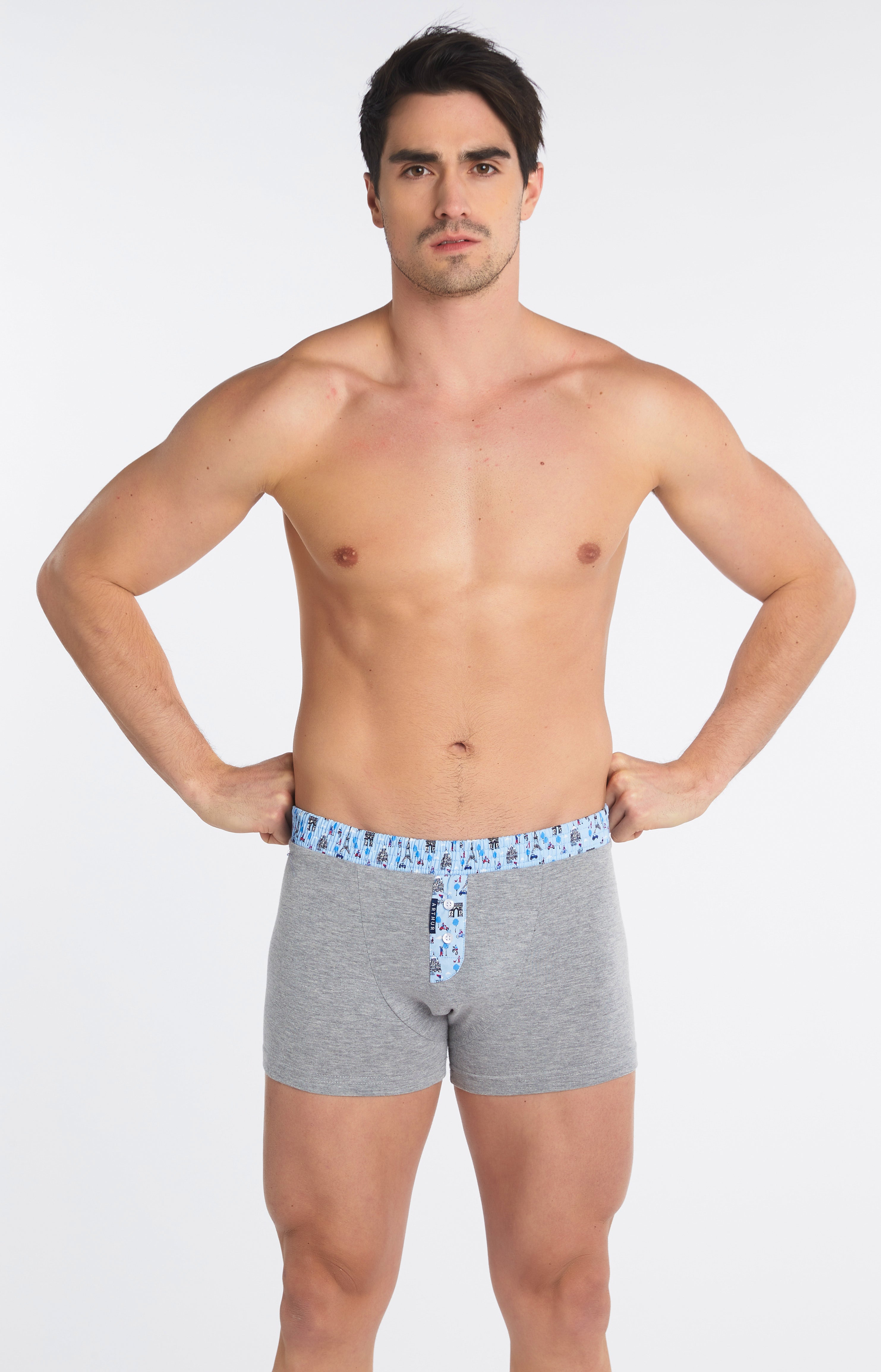 arthur-bob-club-boxer-homme-gris-coton-s-xxl image 1