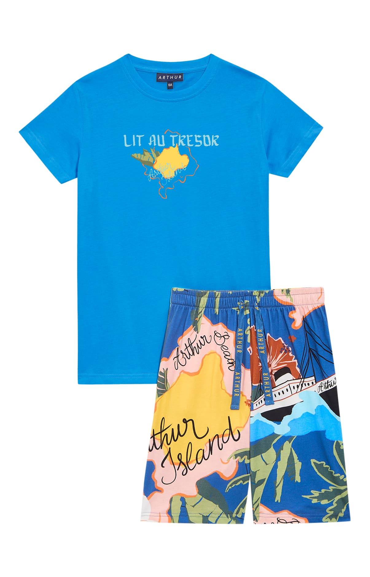 arthur-bob-island-pyjashort-enfant-coton-bio-multicolore image 3