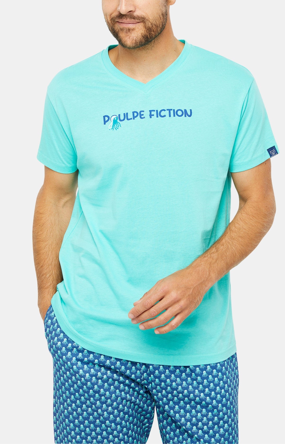 arthur-bob-poulpe-fiction-pyjashort-homme-meraude-l image 4