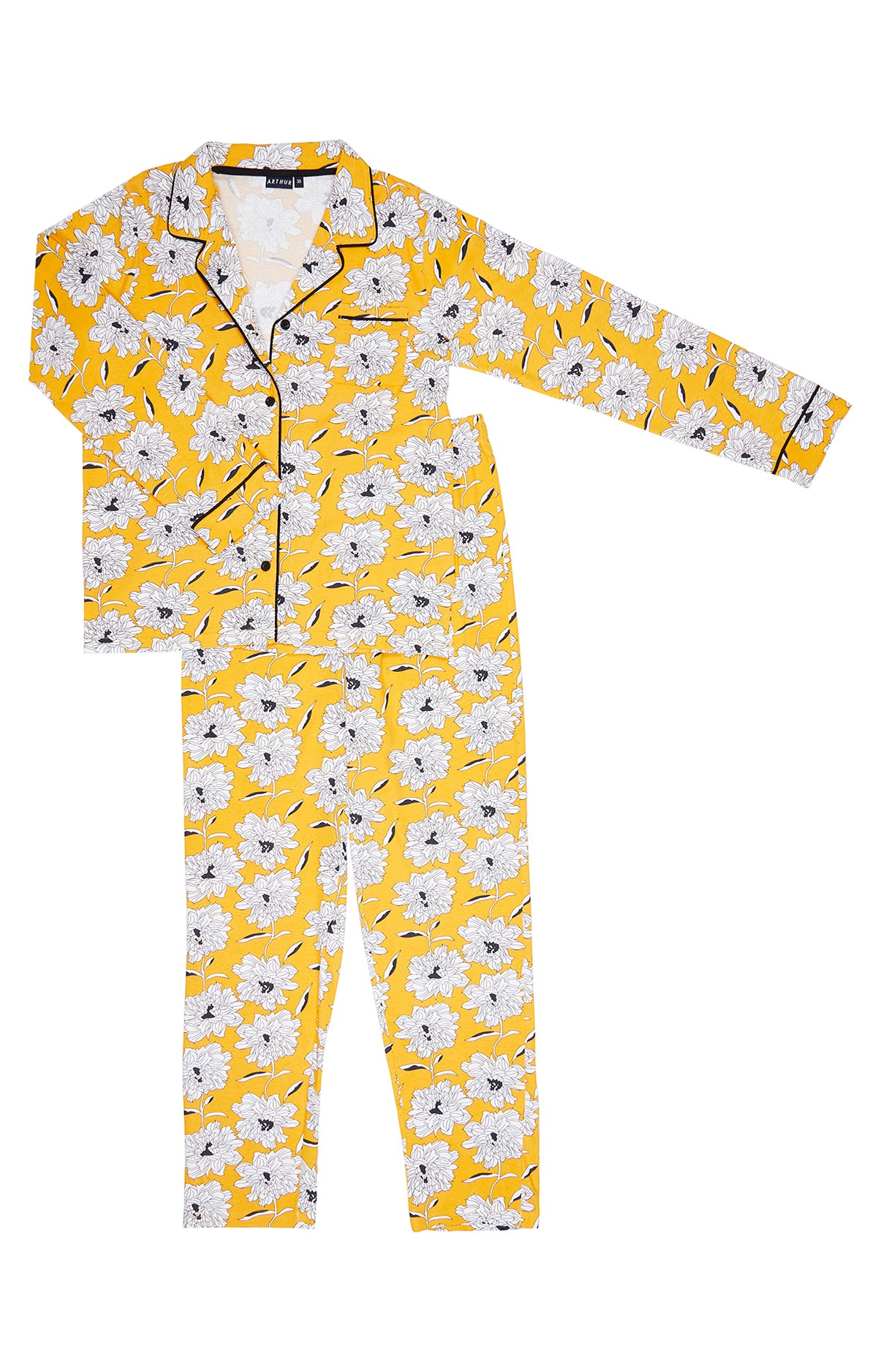 arthur-simone-pyjama-boutonn-coton-jaune image 3
