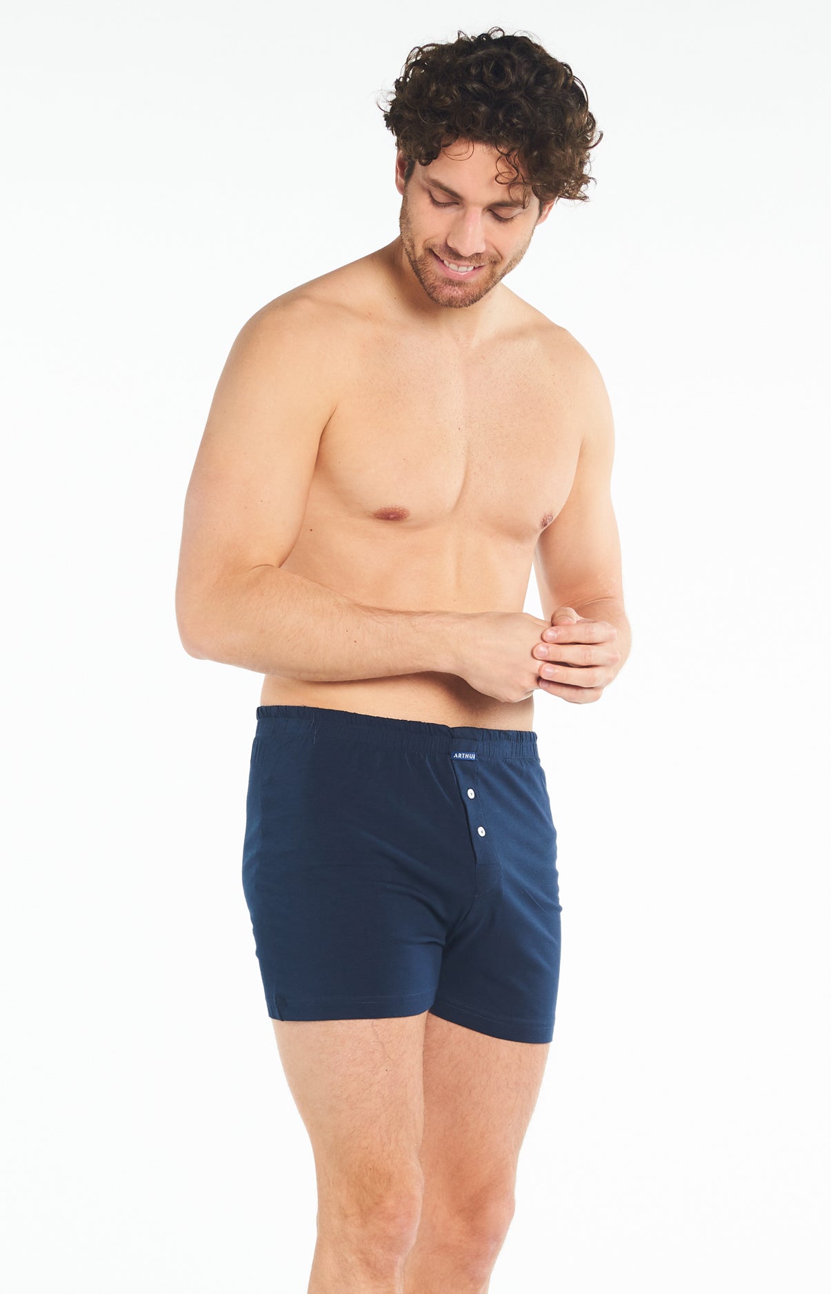 arthur-le-club-cale-on-de-nuit-marine-coton-bio-homme image 4