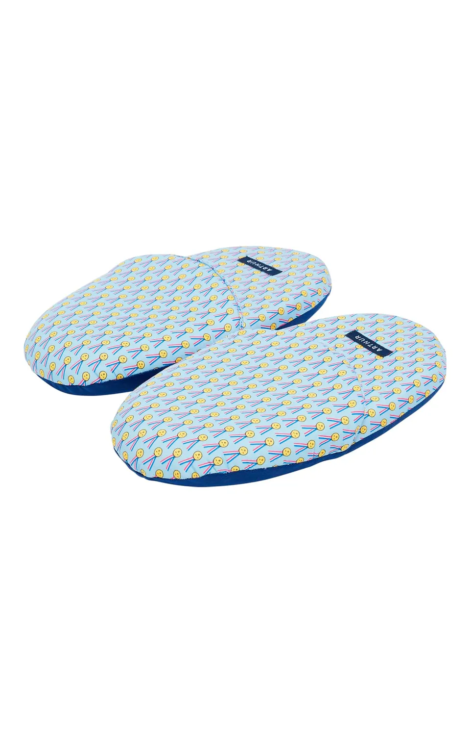 arthur-bob-pantoufles-m-daille-dort-chaussons-bleu-coton-bio image 1