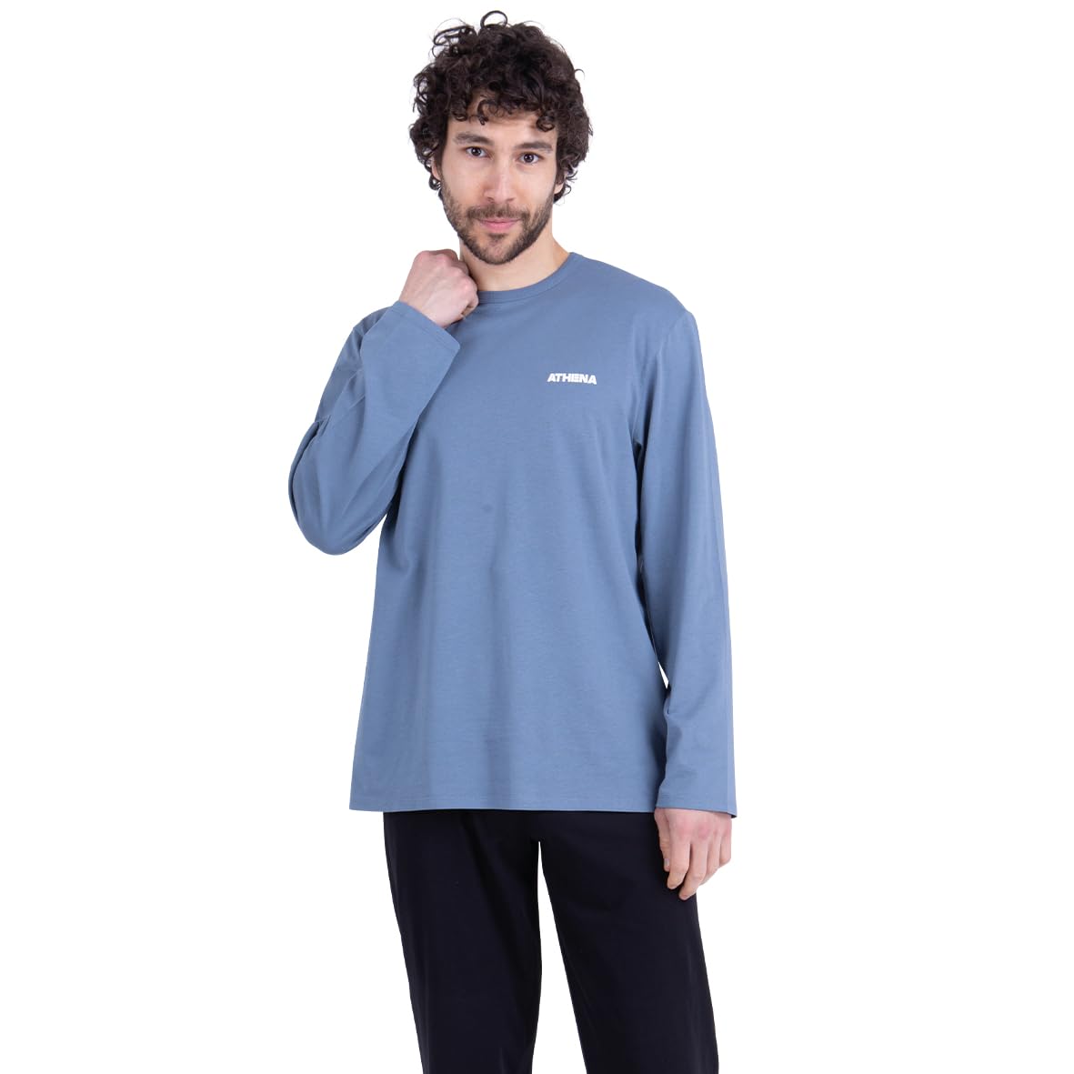 athena-my-petit-prix-pyjama-long-homme-bleu-noir-col-o image 7