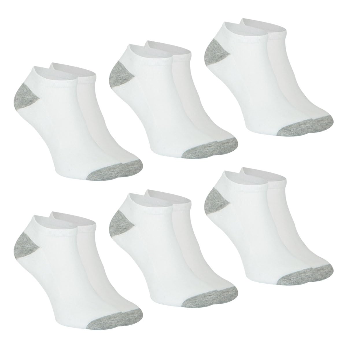 athena-ecopack-sport-socquettes-homme-lot-6-blanc-gris image 4