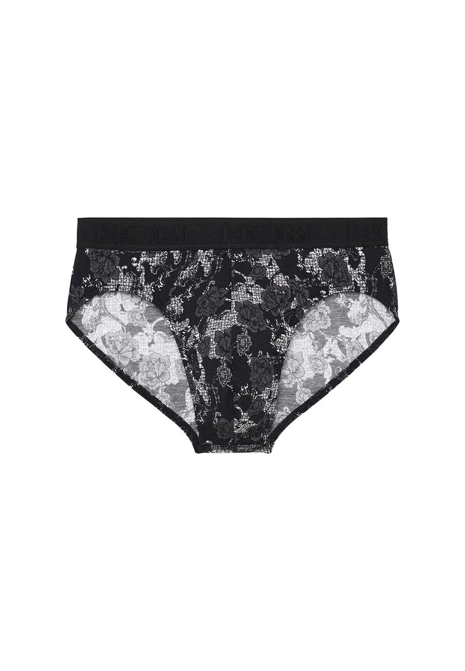 hom-fairmont-403070-mini-slip-noir-imprime-coton-modal image 1