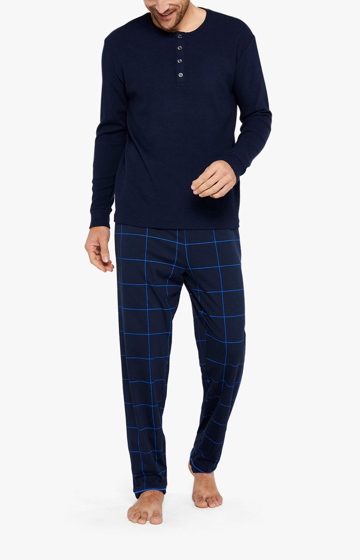 arthur-bob-pantalon-pyjama-carreaux-marine-coton-bio image 4