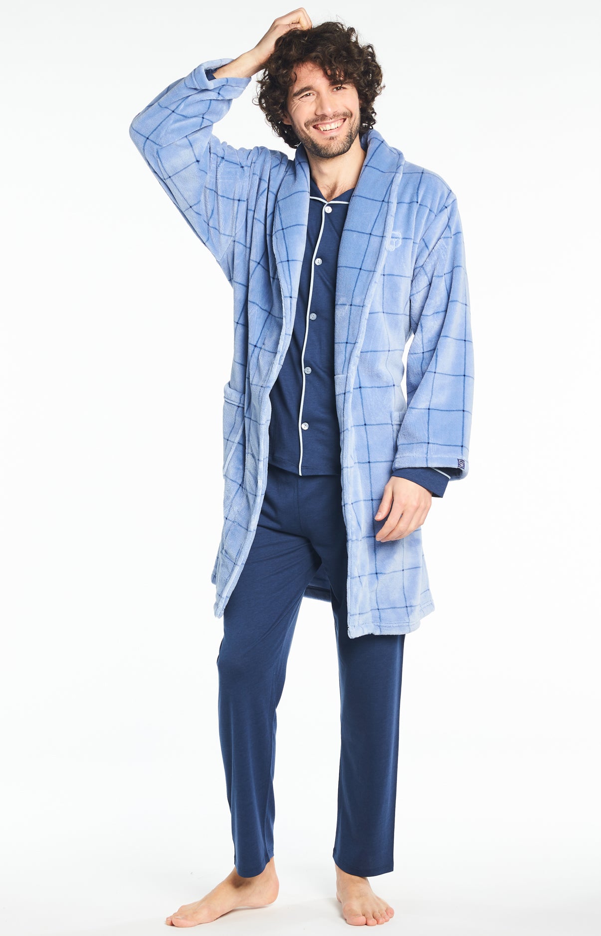 arthur-bob-azur-robe-de-chambre-carreaux-homme image 1