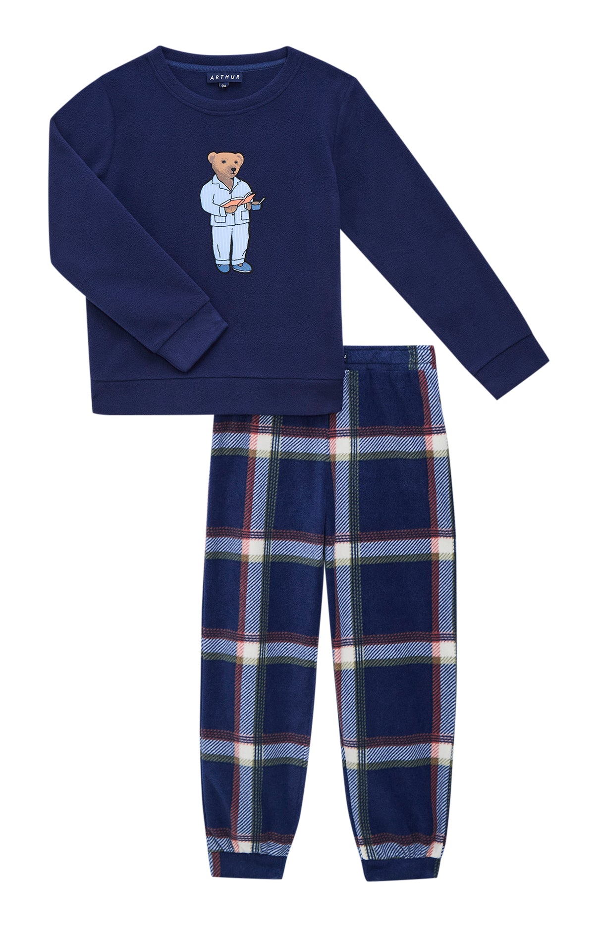 arthur-bob-esprit-livre-pyjama-enfant-marine-micropolaire image 3