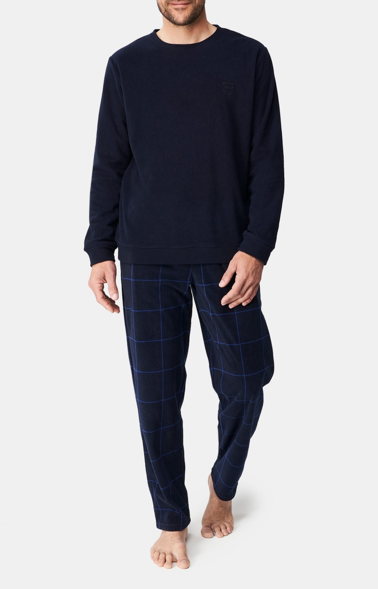 arthur-bob-windsor-pyjama-polaire-homme-marine-chaud image 1