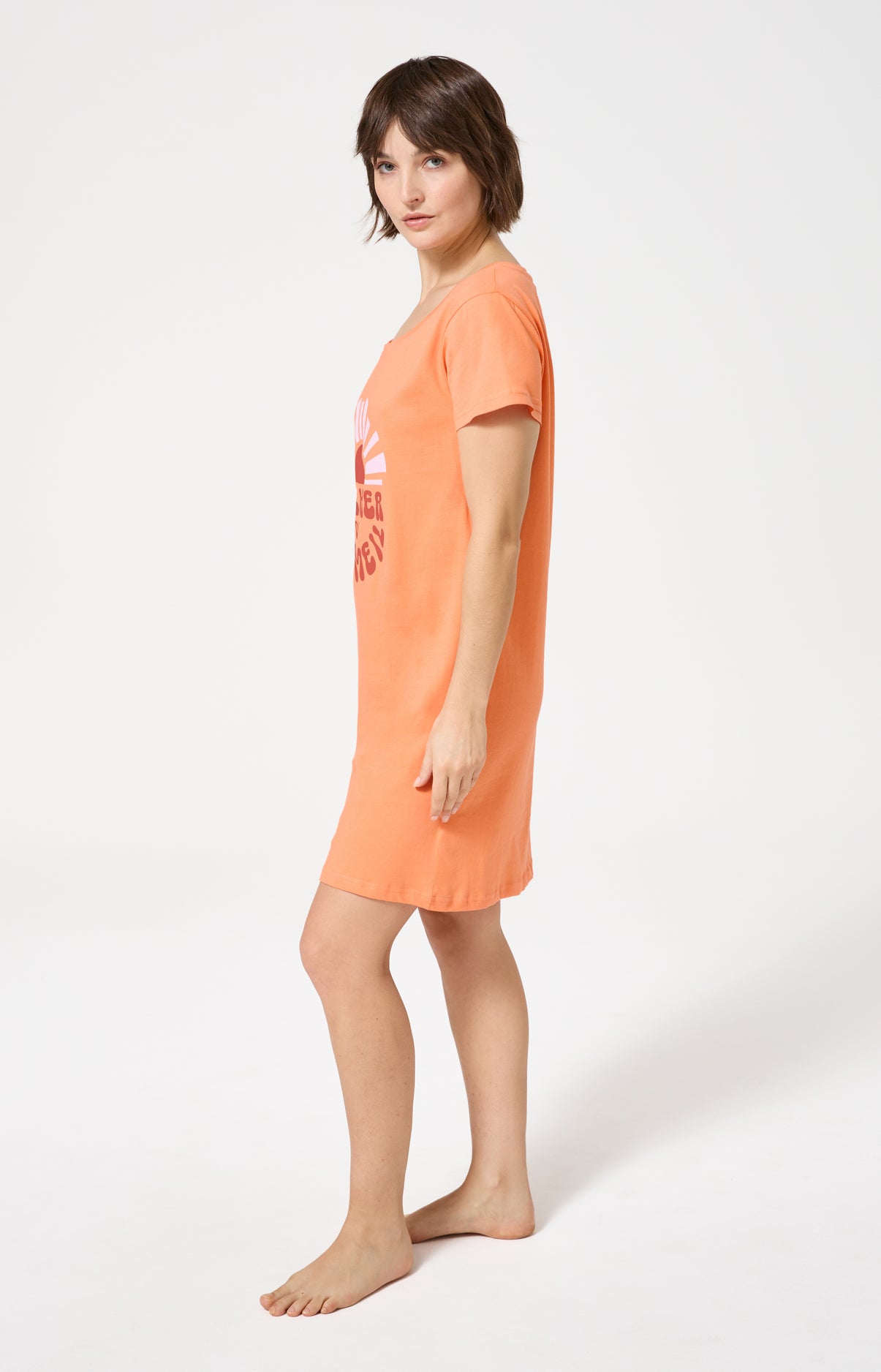 arthur-bob-coucher-sommeil-chemise-nuit-abricot-femme image 4
