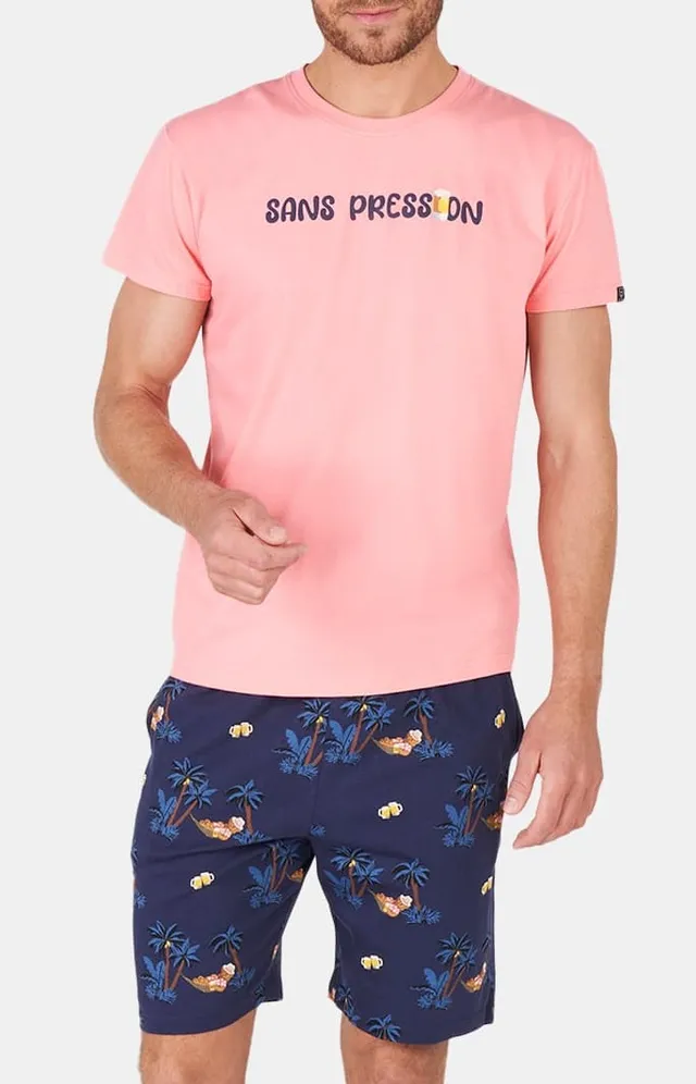 arthur-bob-sans-pression-pyjashort-homme-marine-coton-bio image 1