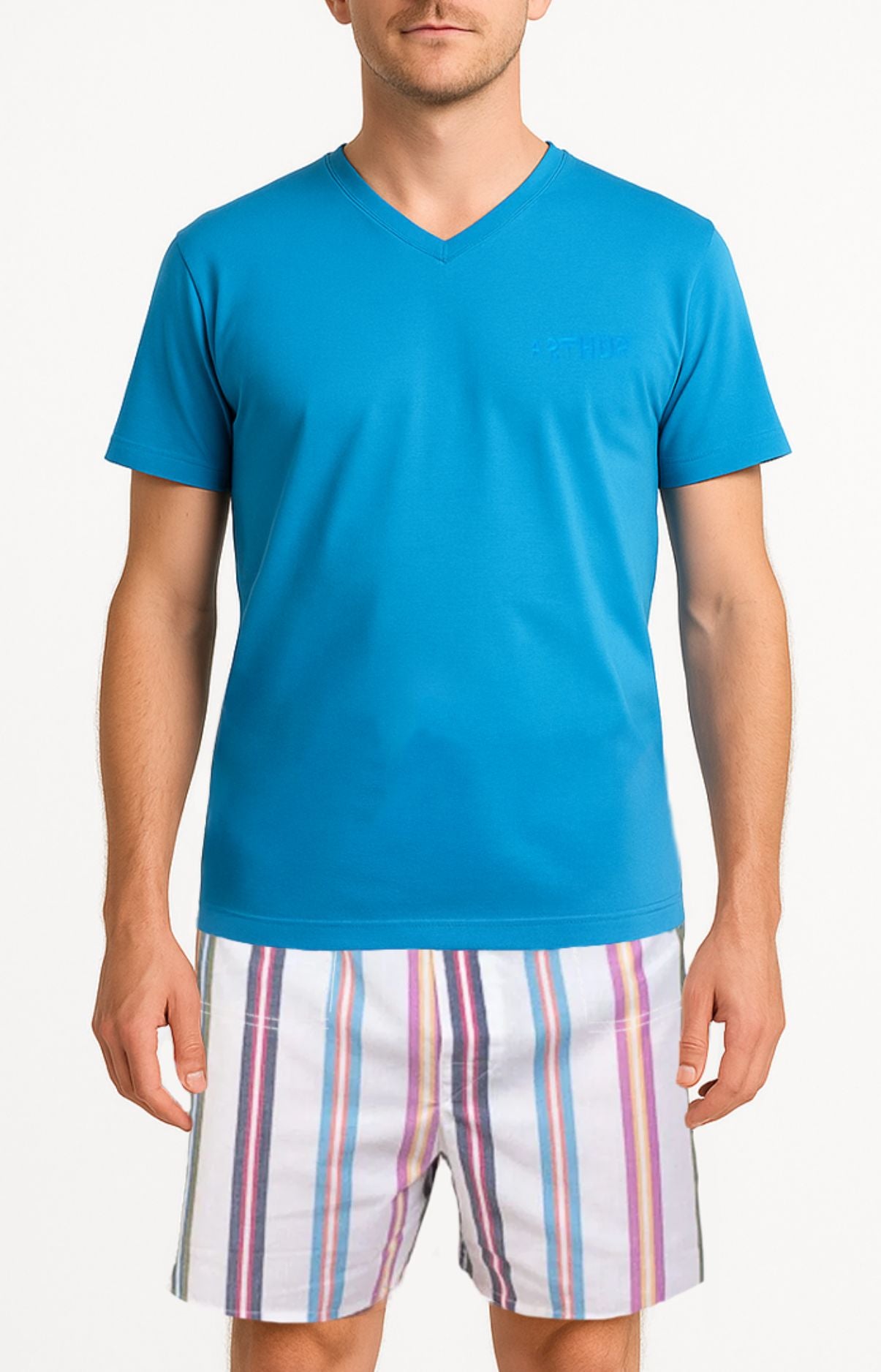 arthur-bob-ray-blanc-pyjashort-coton-multicolore image 1