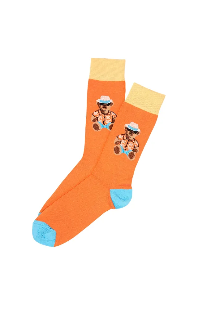 arthur-bob-chaussettes-teddy-orange-coton-40-46 image 1
