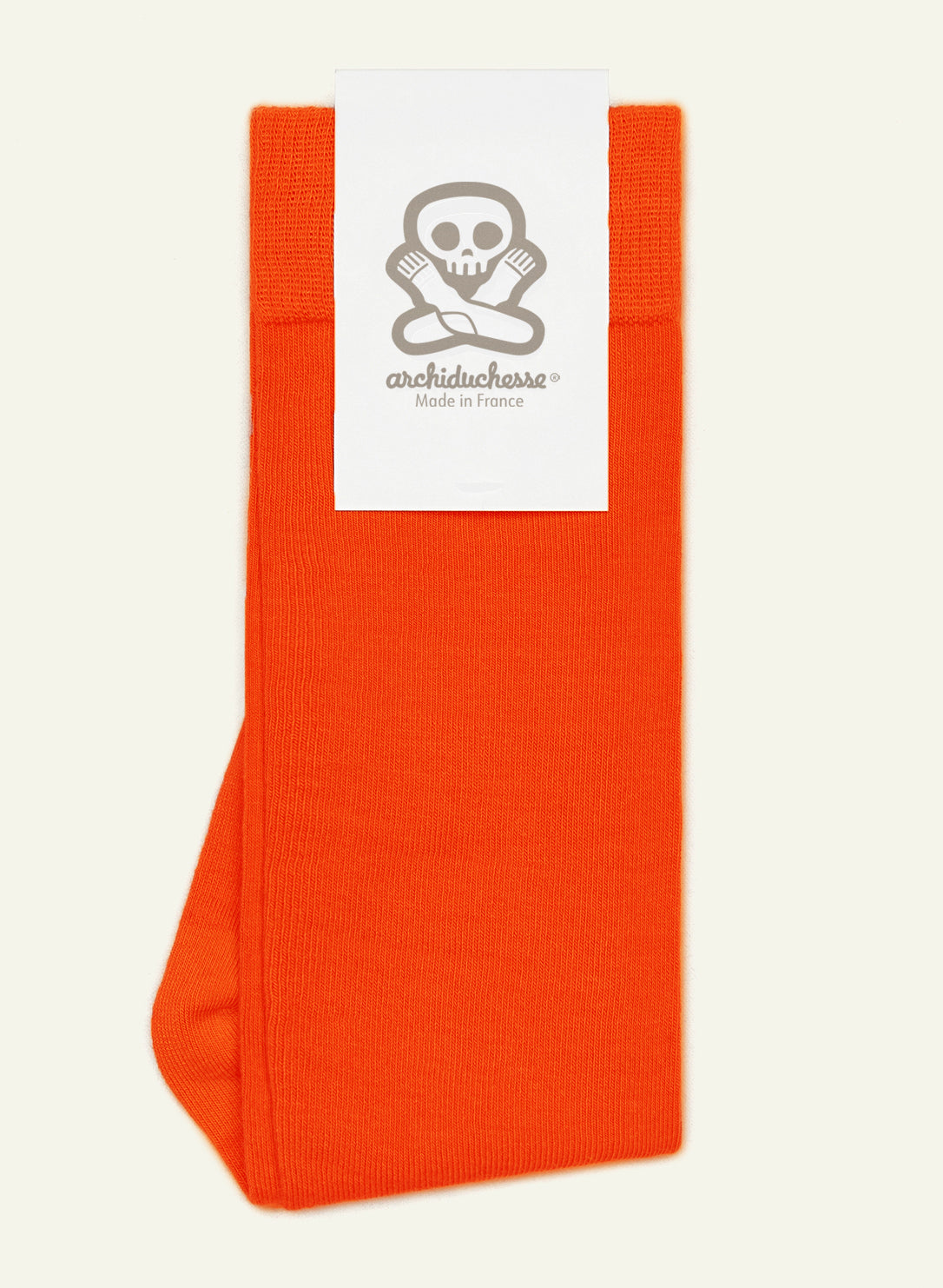 archiduchesse-de-ville-chaussettes-orange-citrouille-coton-mi-haute image 5