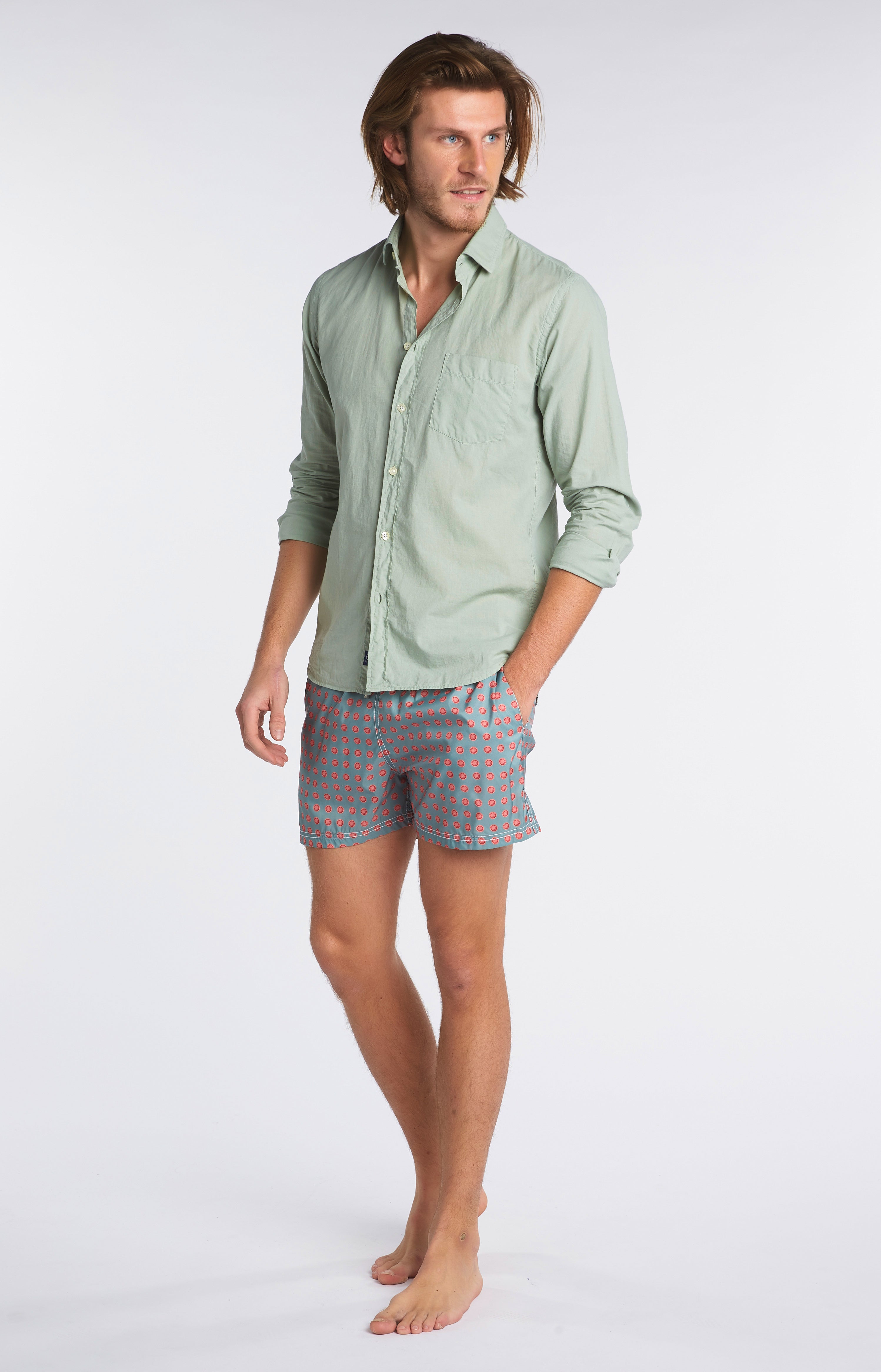 arthur-bob-chemise-coton-vert-lichen-manches-longues image 6