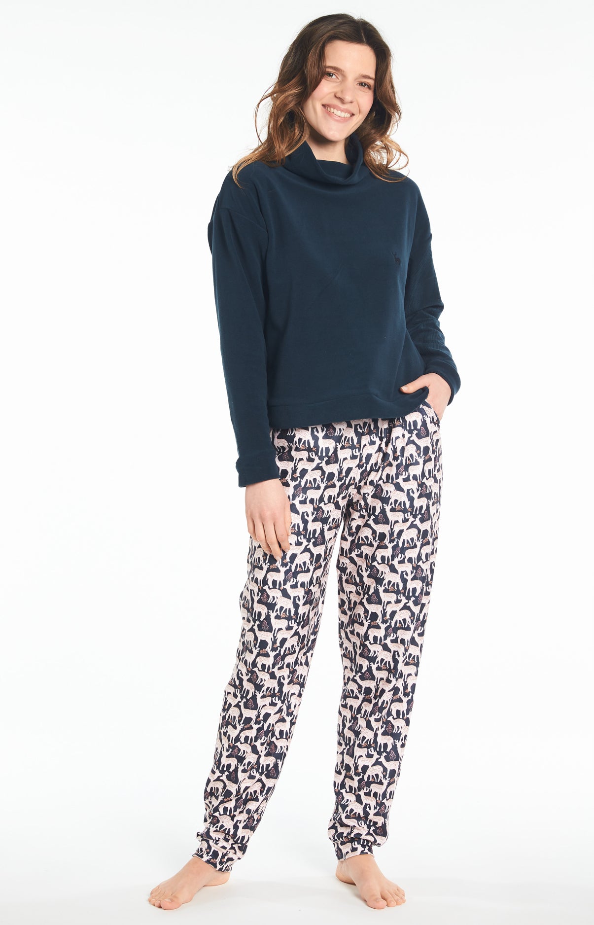 arthur-bob-biche-pyjama-polaire-femme-marine-taille-l image 4