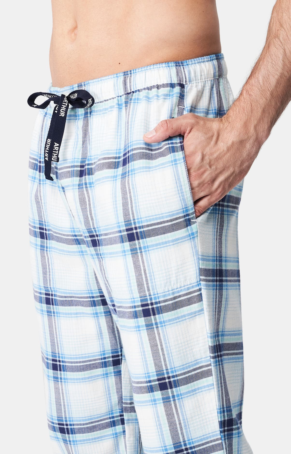 arthur-bob-pantalon-flanelle-carreaux-yale-pyjama-homme-cru image 2