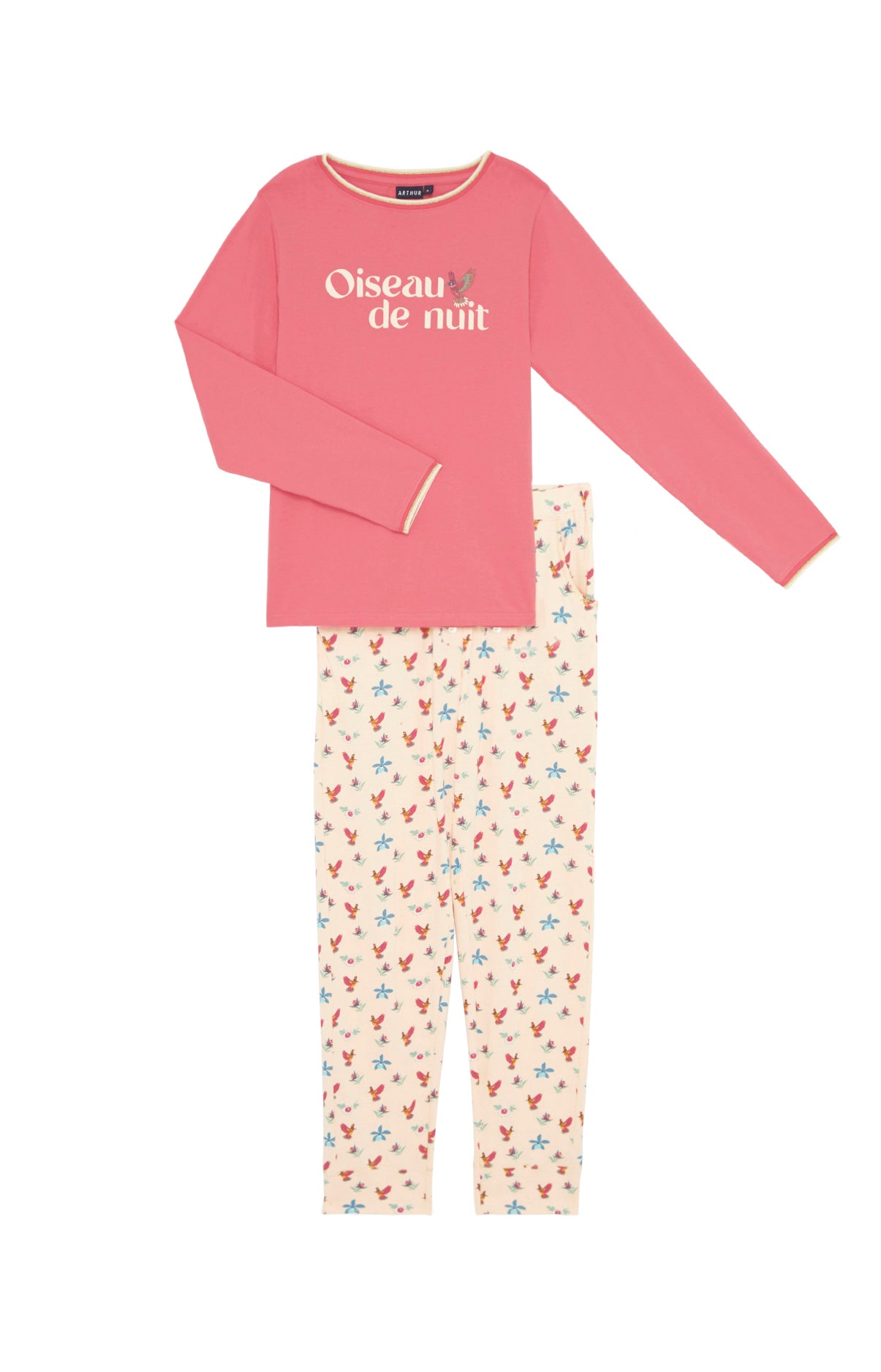 arthur-bob-colibri-pyjama-coton-bio-poudre-manches-longues image 3