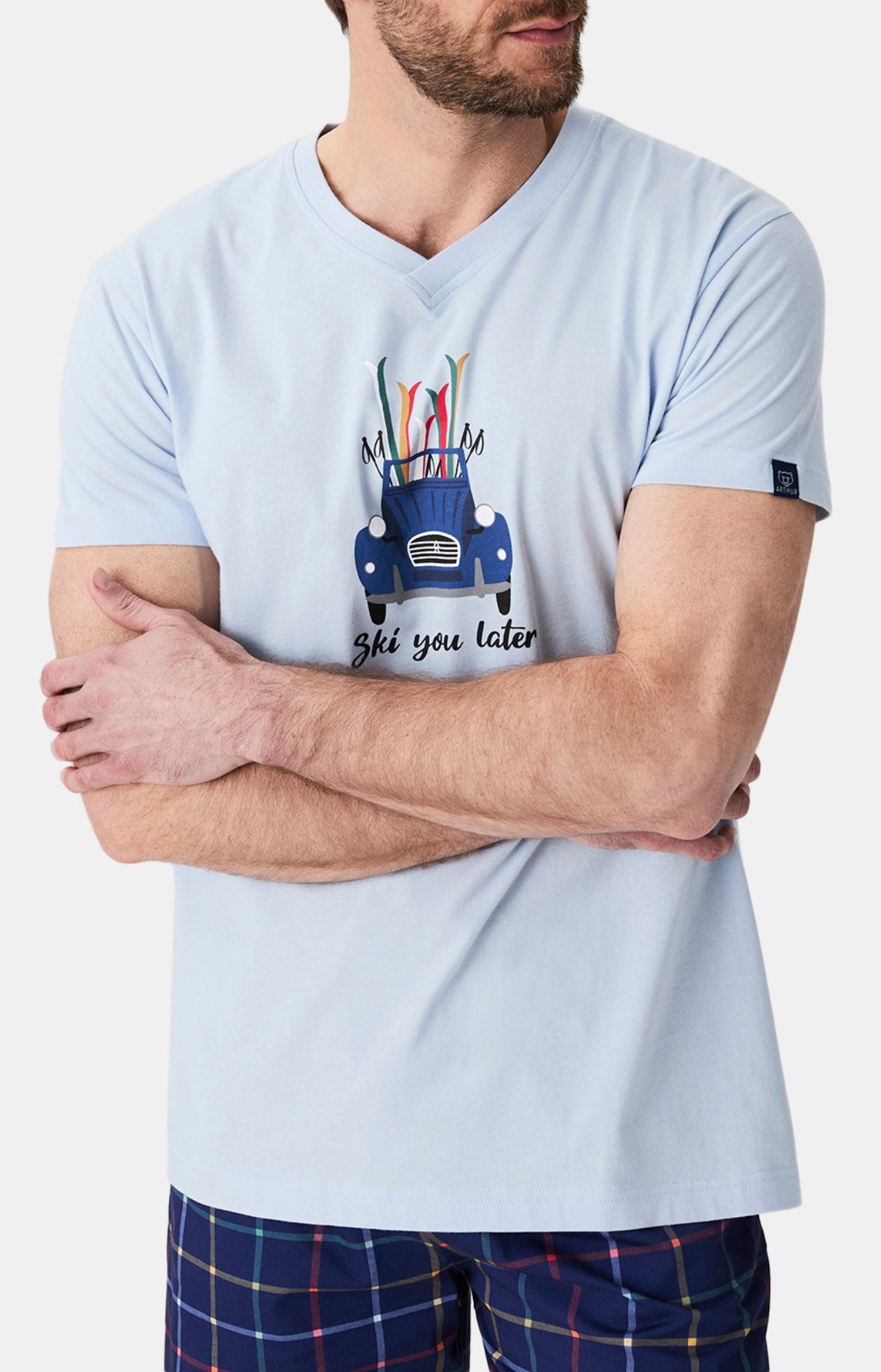 arthur-bob-pyjashort-ski-you-later-pyjama-marine-l image 7