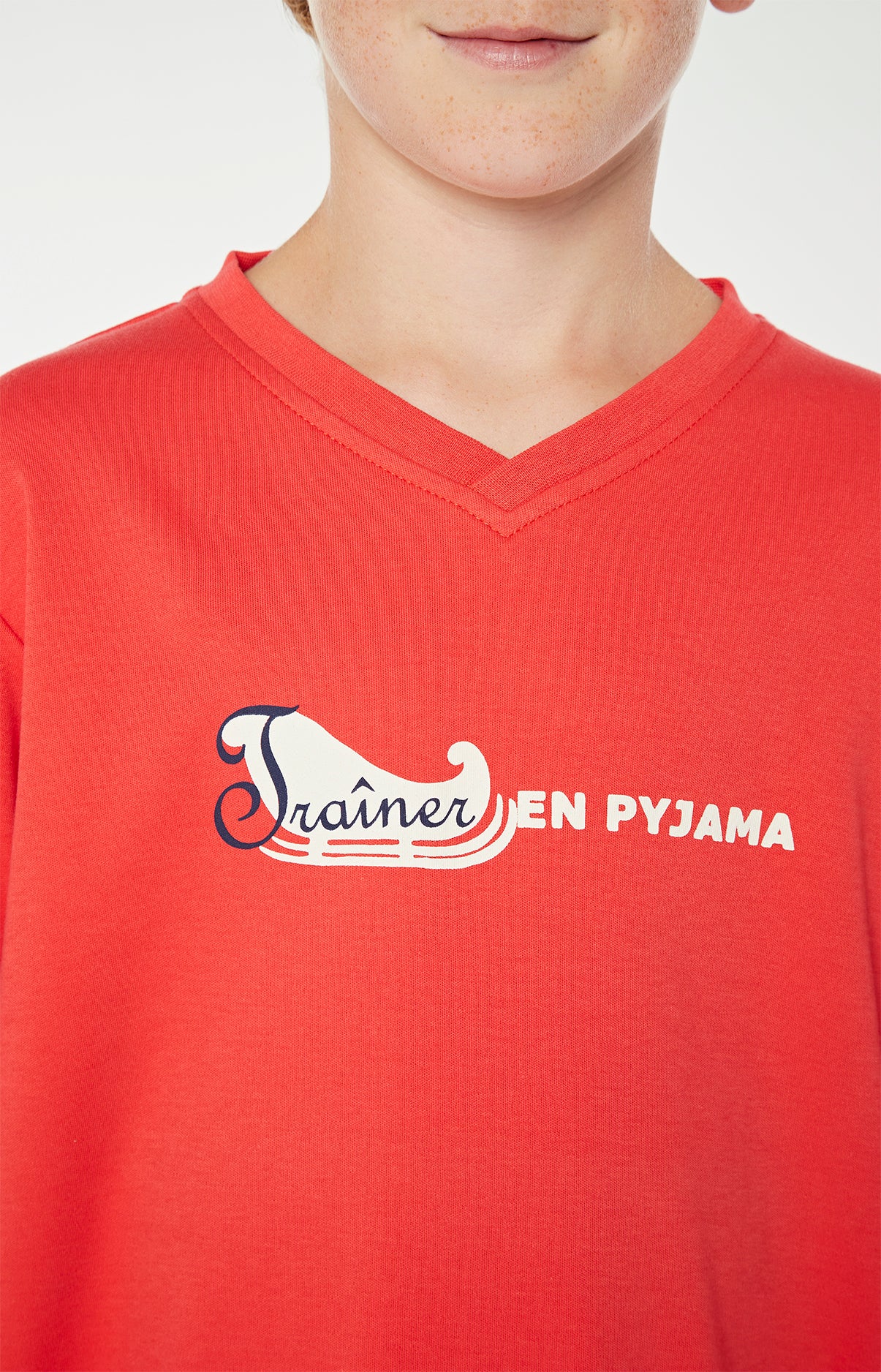 arthur-bob-slow-pyjama-long-enfant-coton-bio-rouge image 2