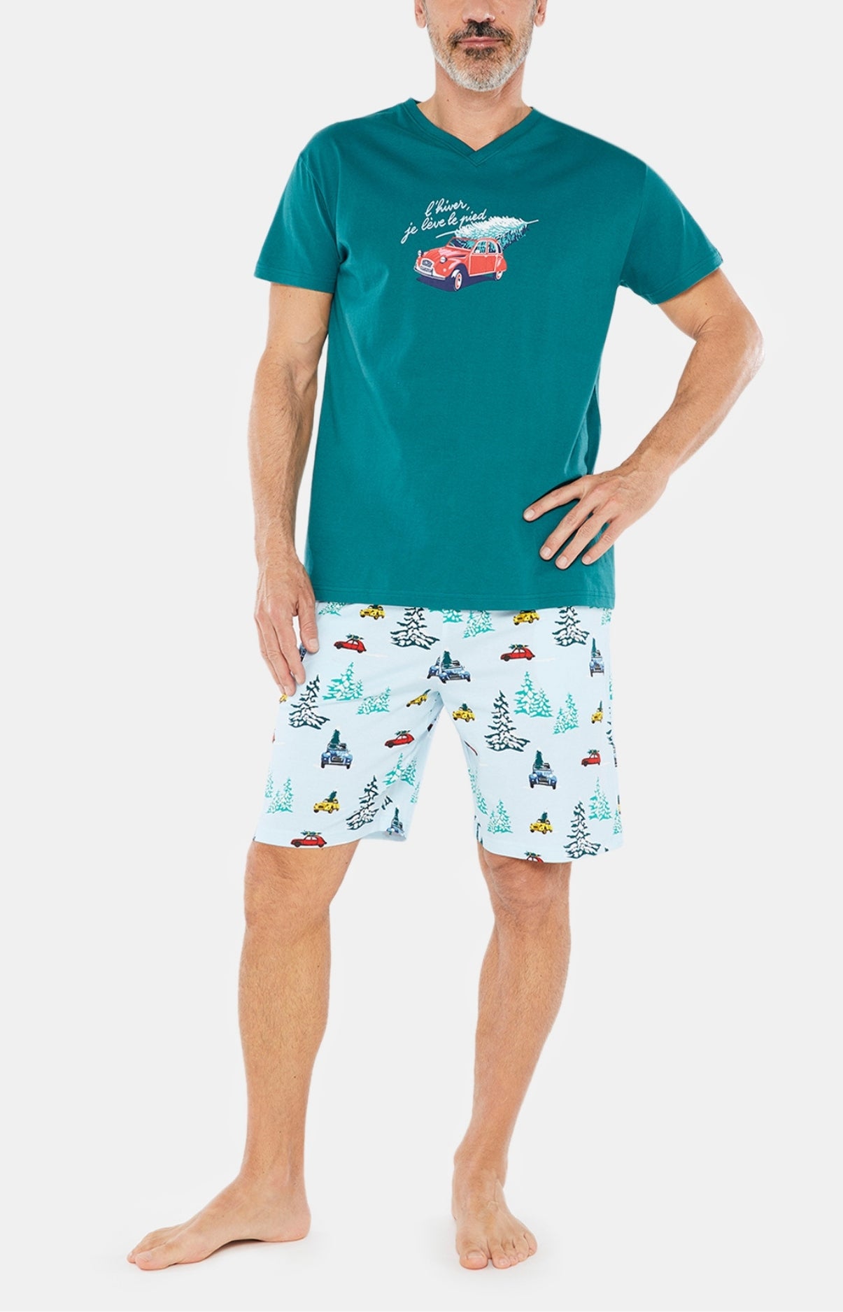 arthur-bob-pyjashort-2cv-bleu-glace-coton-bio image 1