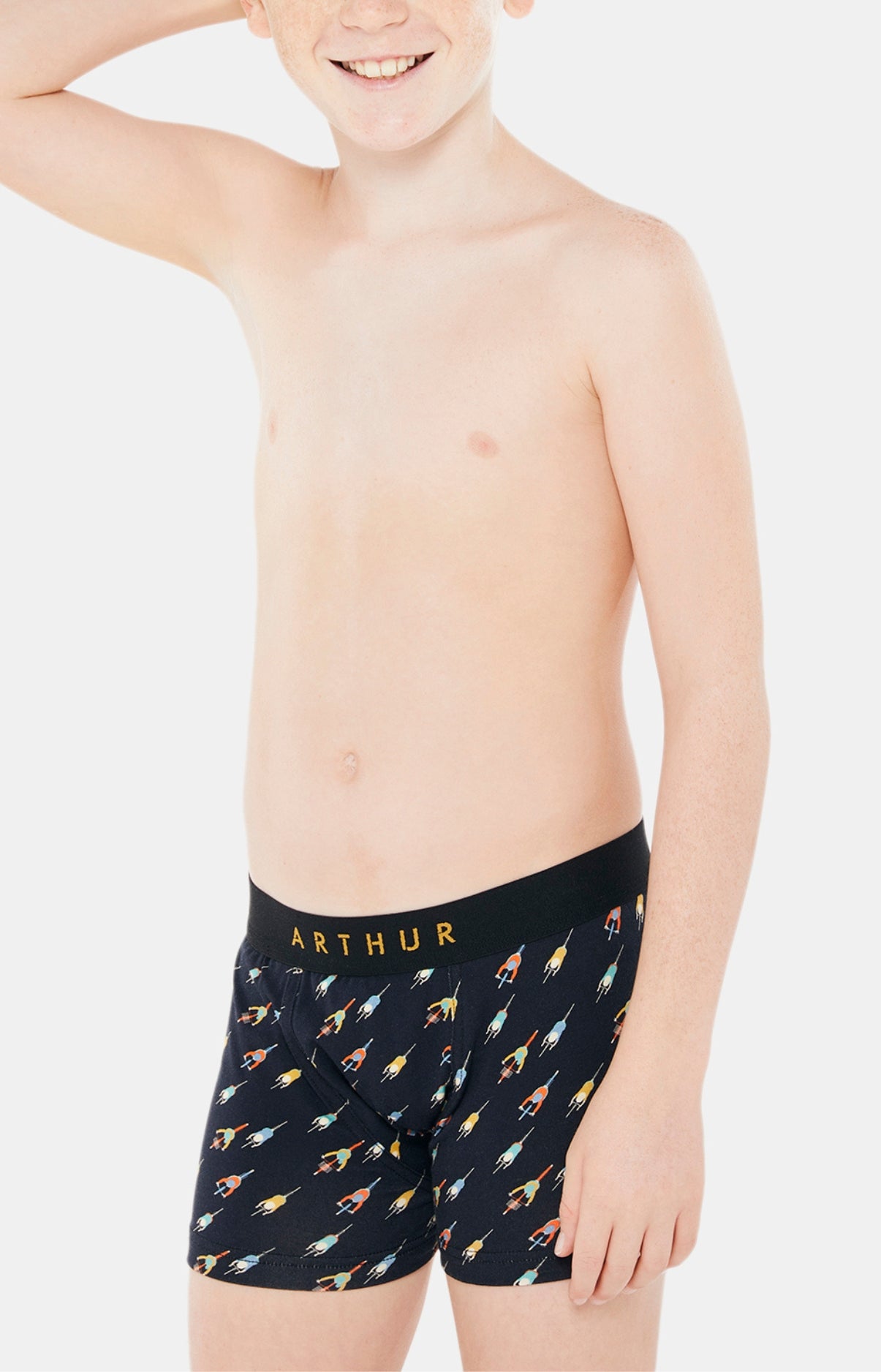arthur-bob-cycliste-boxer-enfant-noir-6-8-14-16 image 1