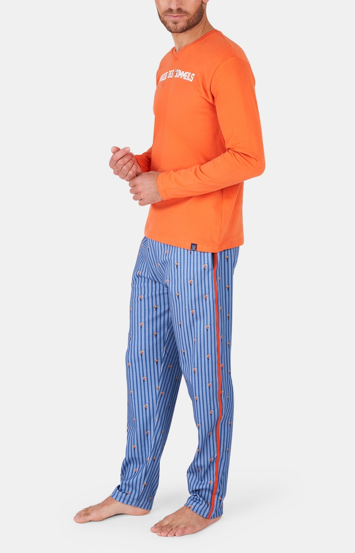 arthur-bob-everest-pyjama-homme-bleu-coton-bio-manches-longues image 4