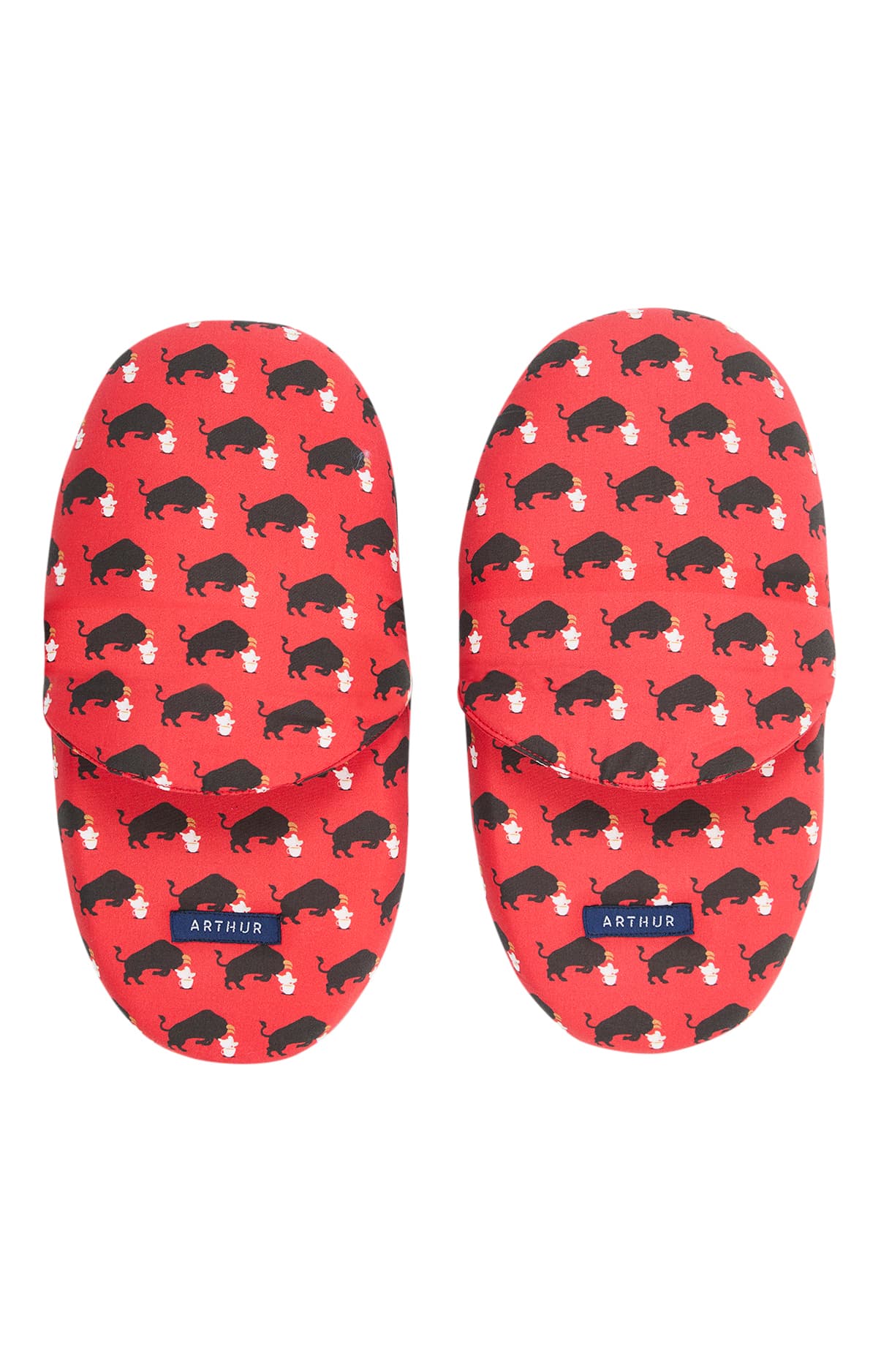 arthur-bob-ol-pantoufles-homme-rouge-coton-bio image 2