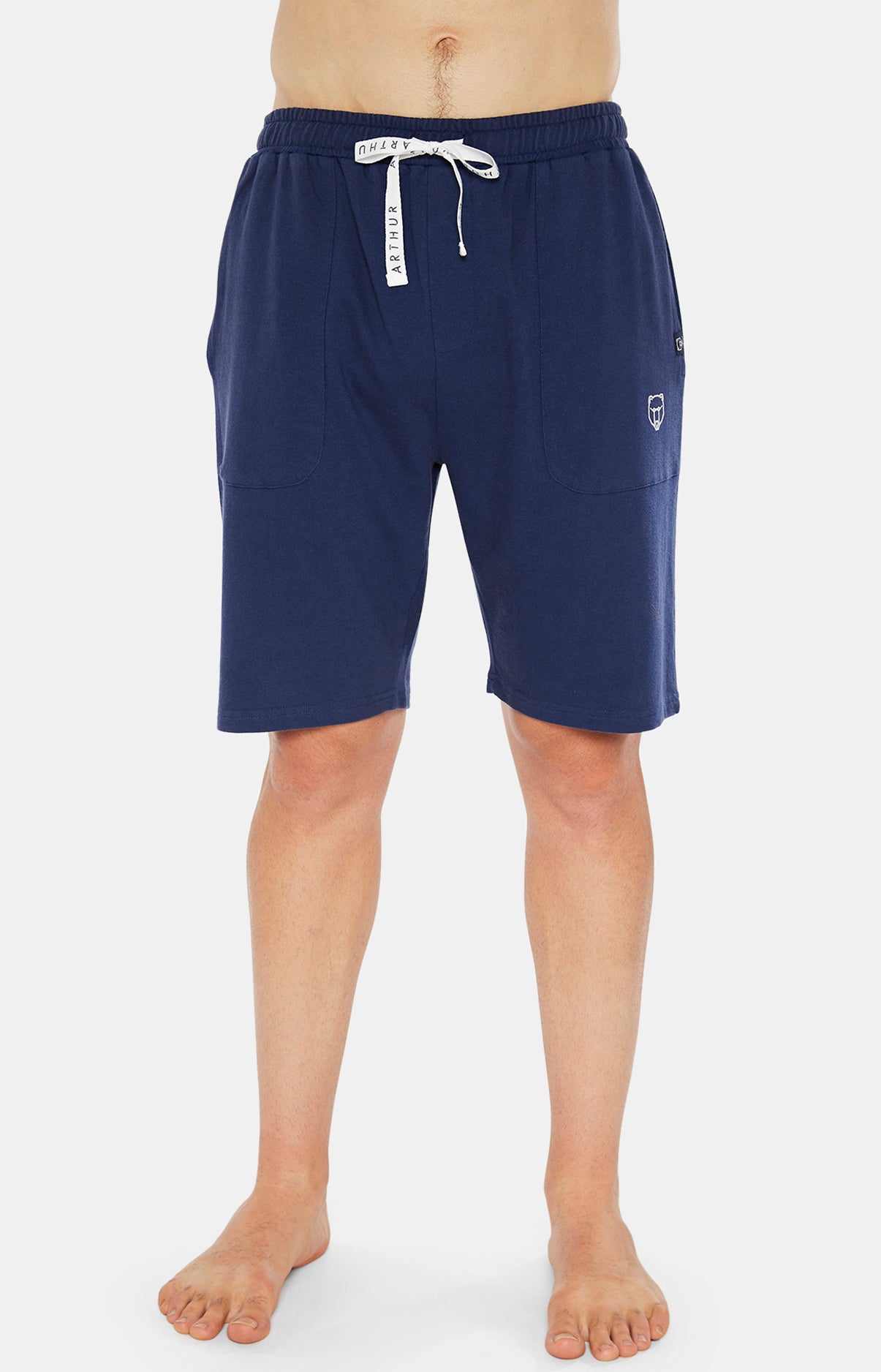 arthur-bob-uni-short-pyjama-homme-marine-coton-bio image 3