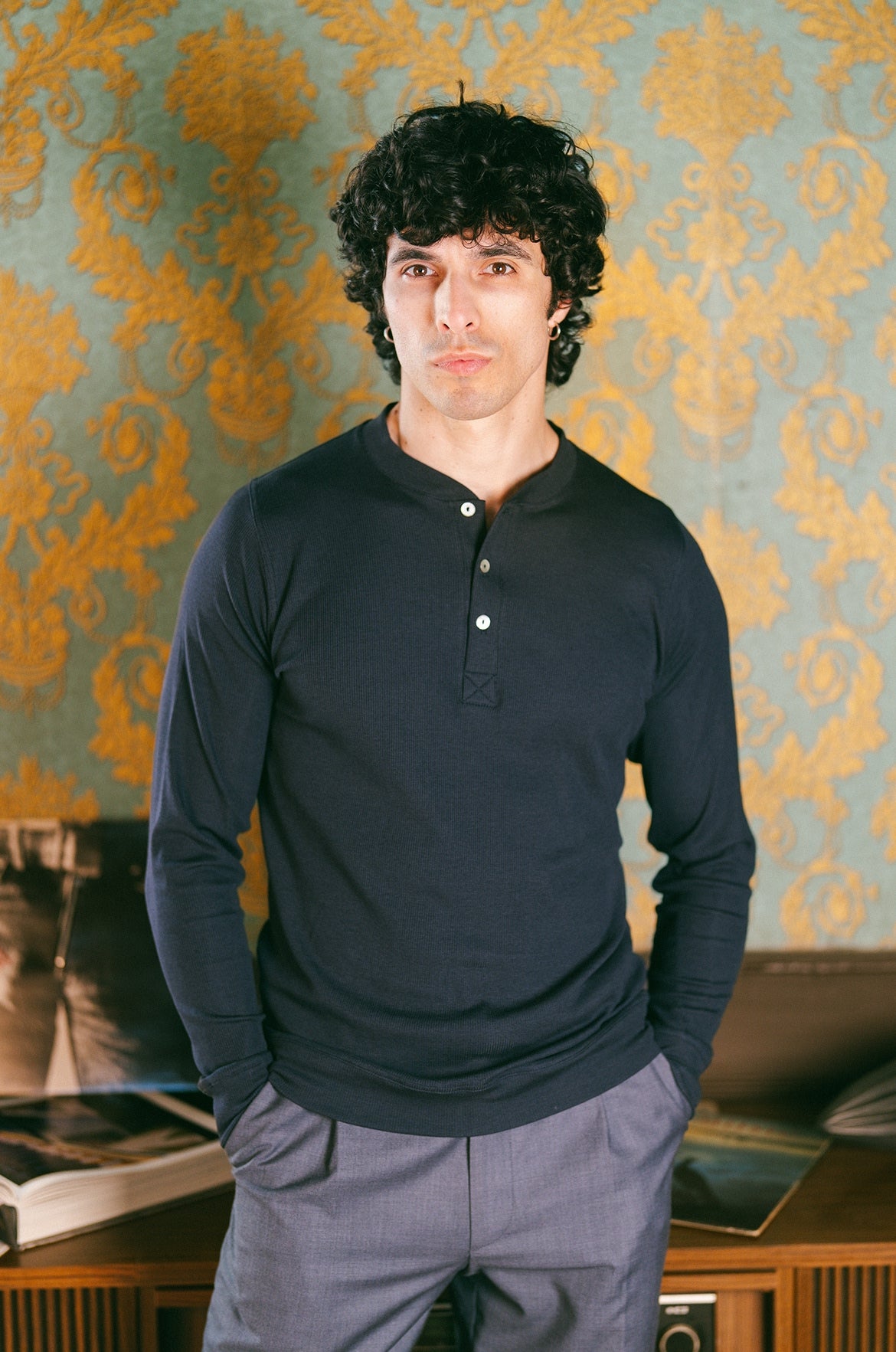 p-trone-henley-c-tel-manches-longues-noir-taille-m image 2
