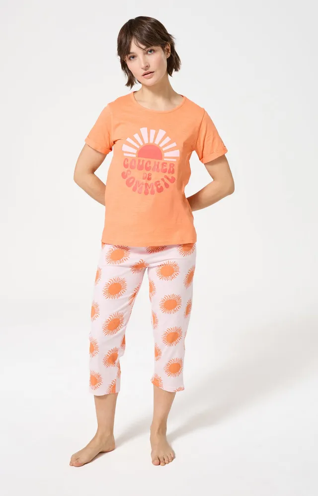 arthur-bob-coucher-de-sommeil-pyjama-abricot-coton-bio image 1