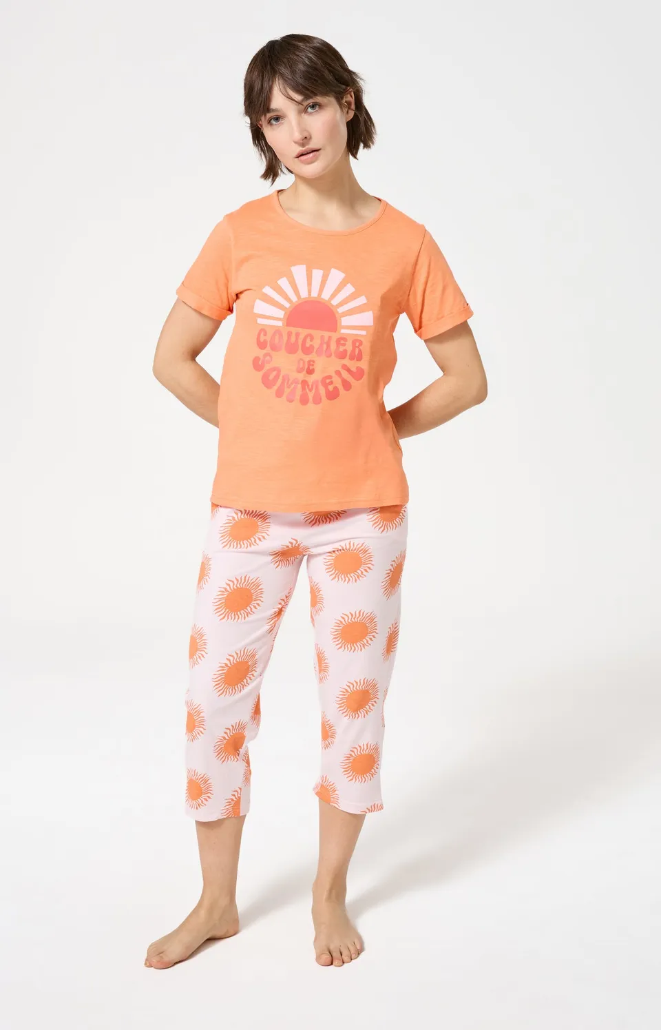 arthur-bob-coucher-de-sommeil-pyjama-abricot-coton-bio image 1