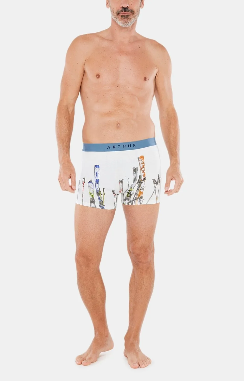 arthur-bob-ski-boxer-blanc-coton-bio-homme image 1