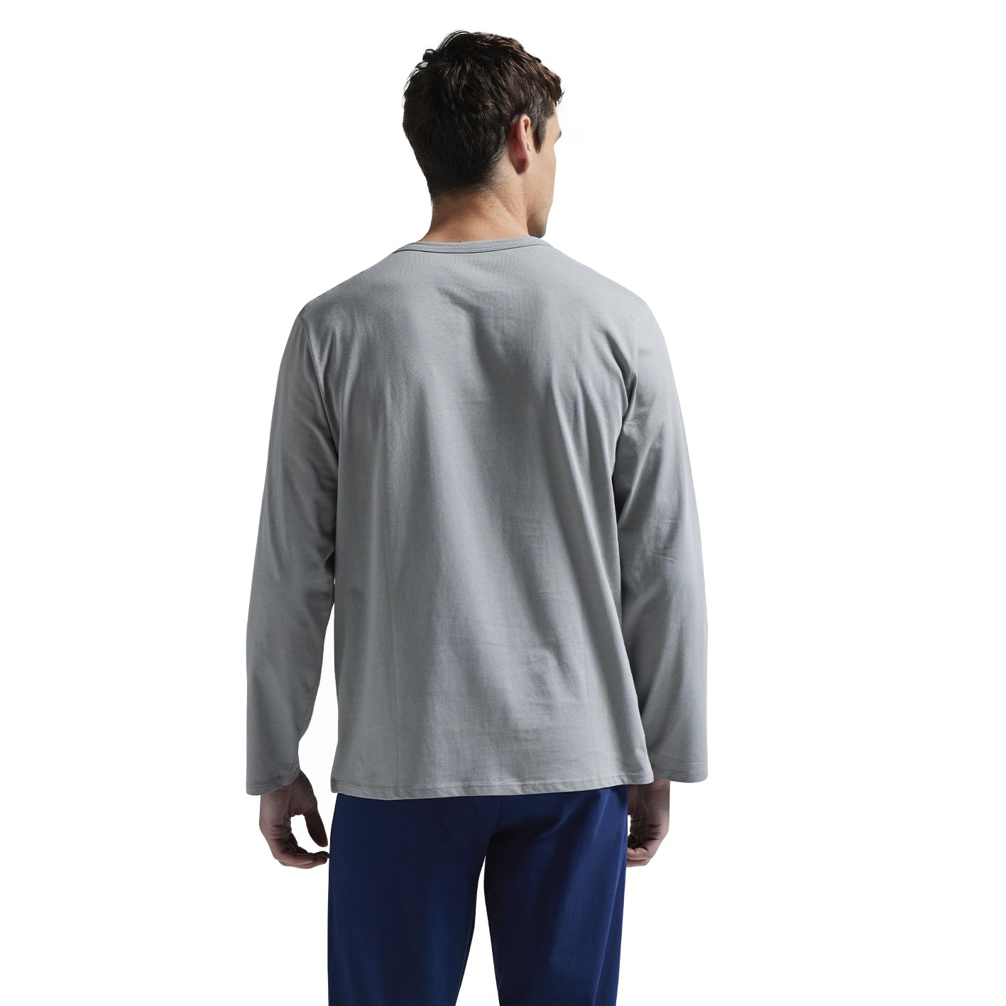 athena-ecopack-pyjama-long-homme-coton-gris-marine-taille-m image 3