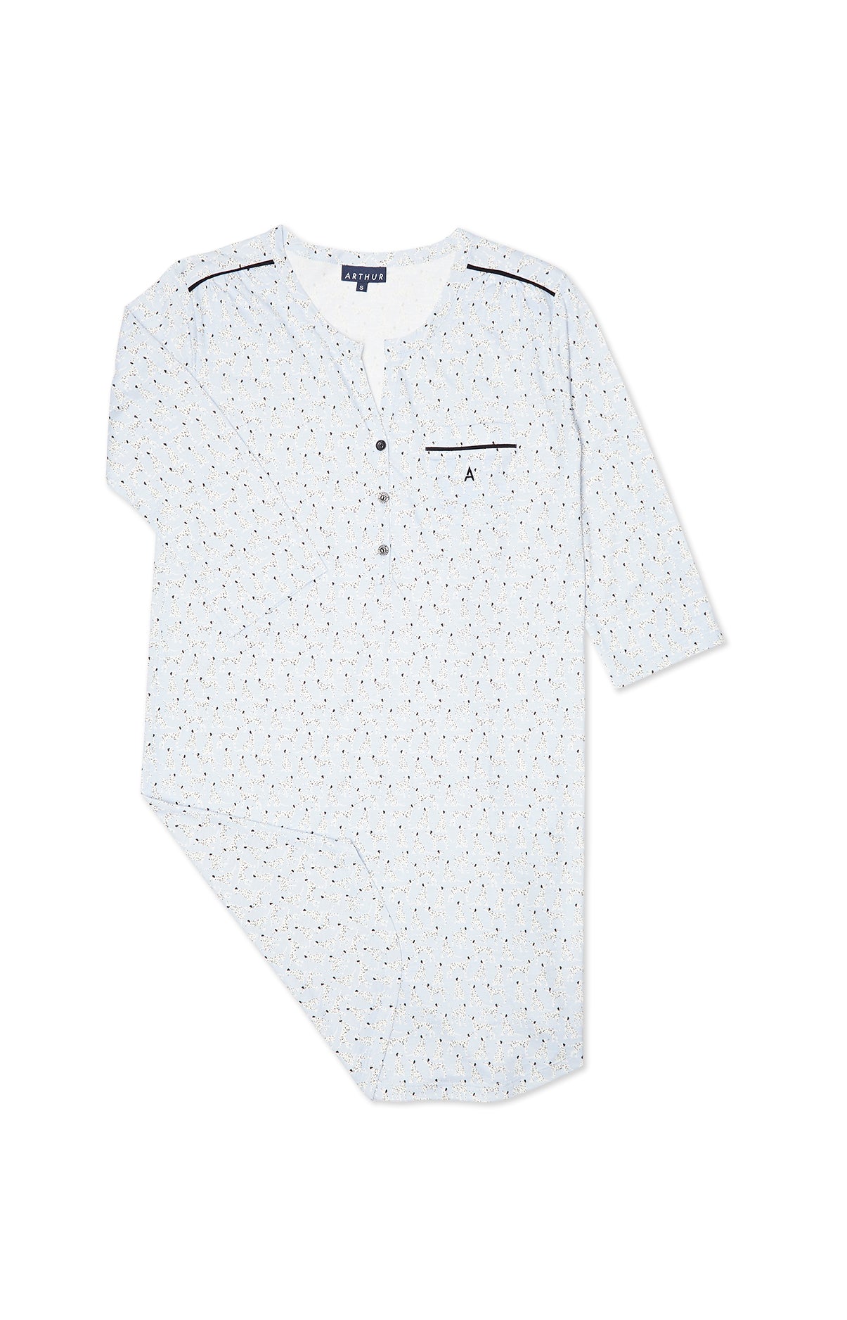 arthur-bob-dalmatien-chemise-de-nuit-coton-ciel-courte image 3